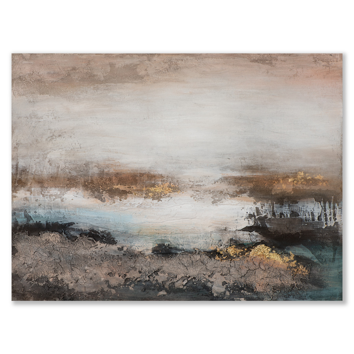 ImageLand Gemälde Abstrakt in Braun, Schwarz und Gold II, 90 x 120 cm, Acryl auf Leinwand Gemälde Abstrakt in Braun, Schwarz und Gold II, 90 x 120 cm