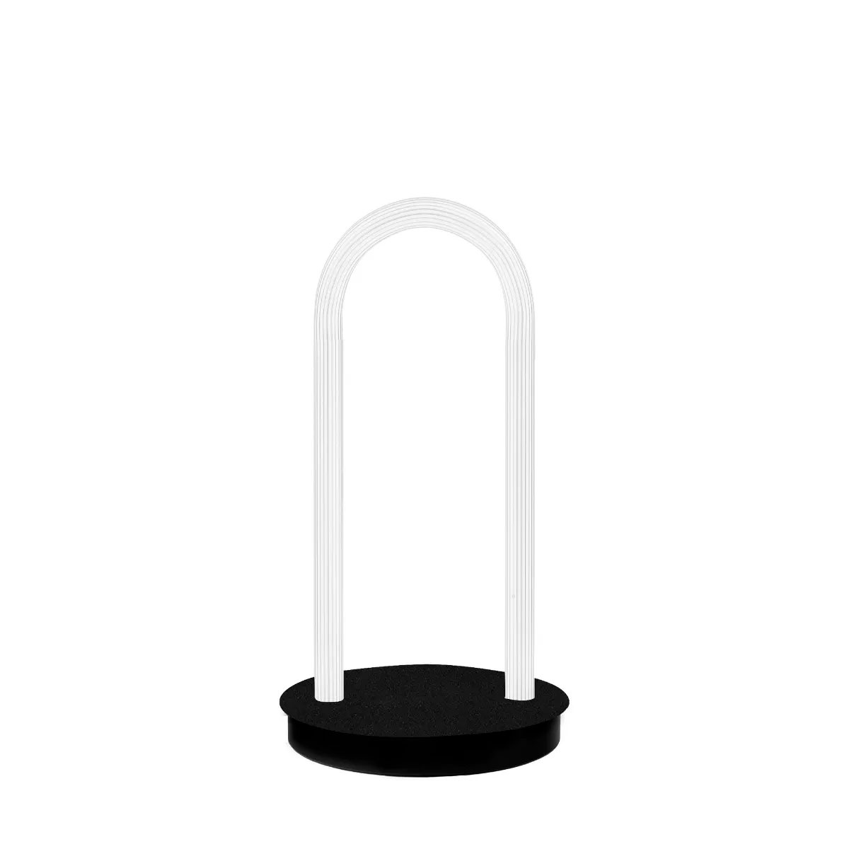 Fontana Arte Oort Outdoor LED Stehleuchte, U-Form, Höhe: 54 cm, Borosilikatglas / schwarz