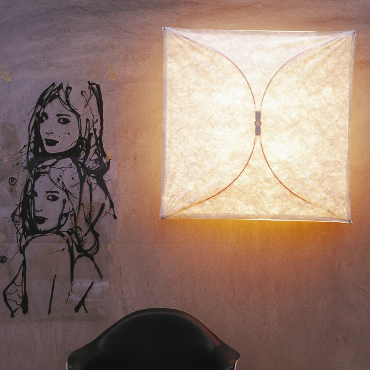 Ariette Wand- / Deckenleuchte, 100 x 100 cm, Stoff