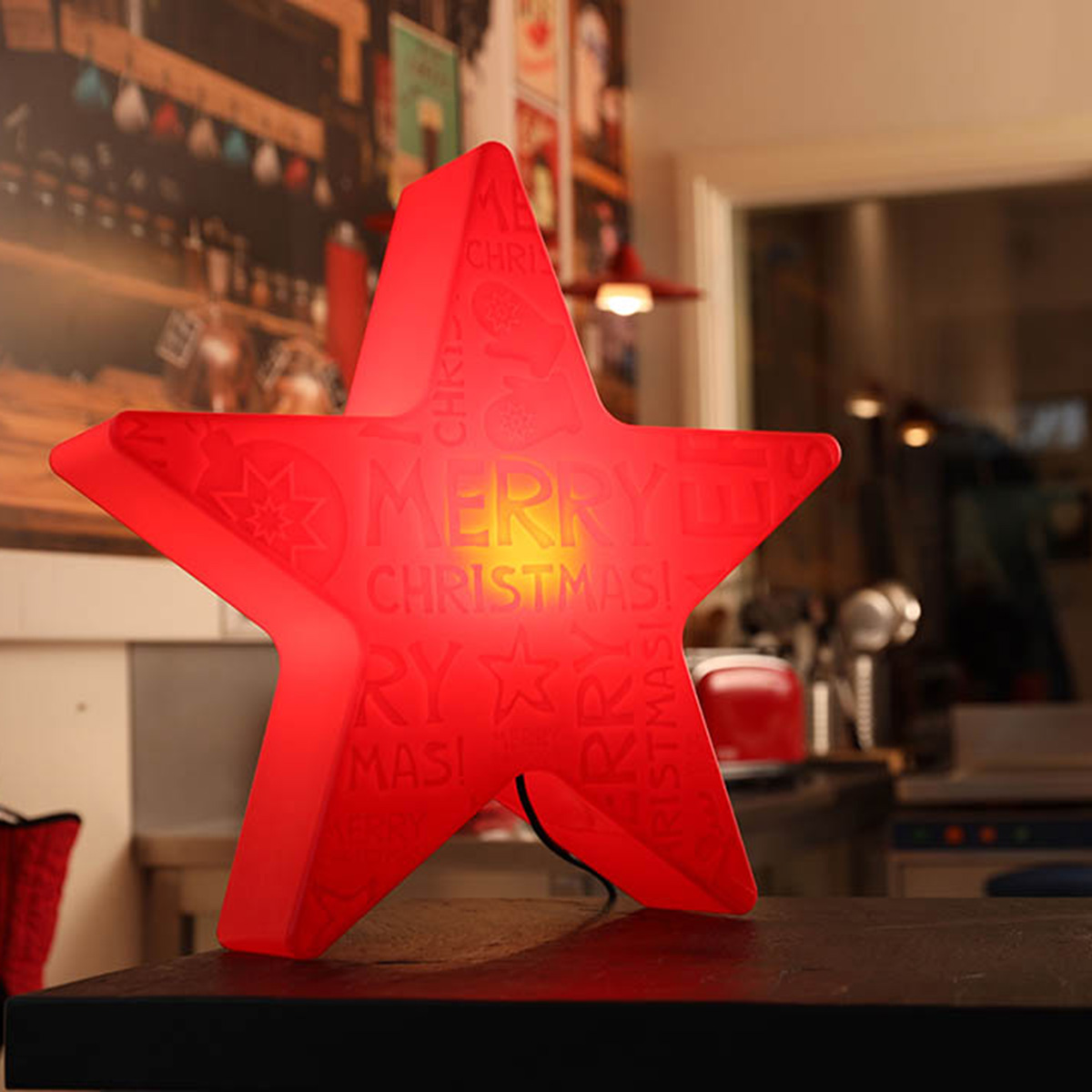 8 seasons design Shining Star Merry Christmas Dekoleuchte, Höhe: 54 cm, rot