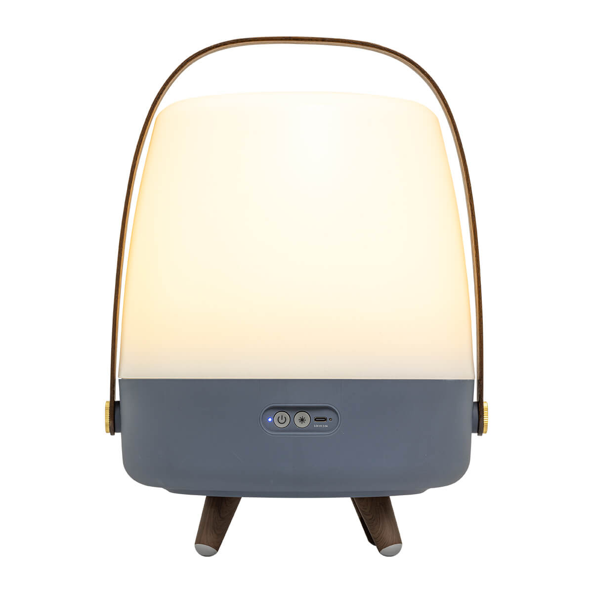 Kooduu Lite-up Play 2.0 LED Akkuleuchte & Bluetooth Lautsprecher, Ocean blue (dunkelblau), Rückseite (eingeschaltet)