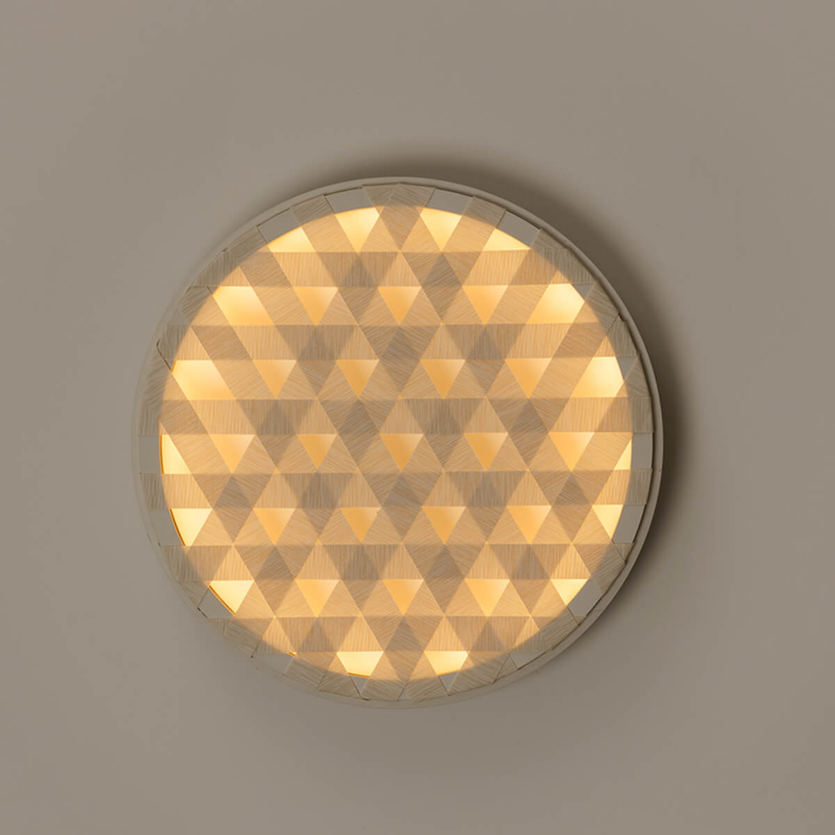 Milan, Loom LED Wandleuchte, Ø: 61,4 cm, Holz / nerzfarben