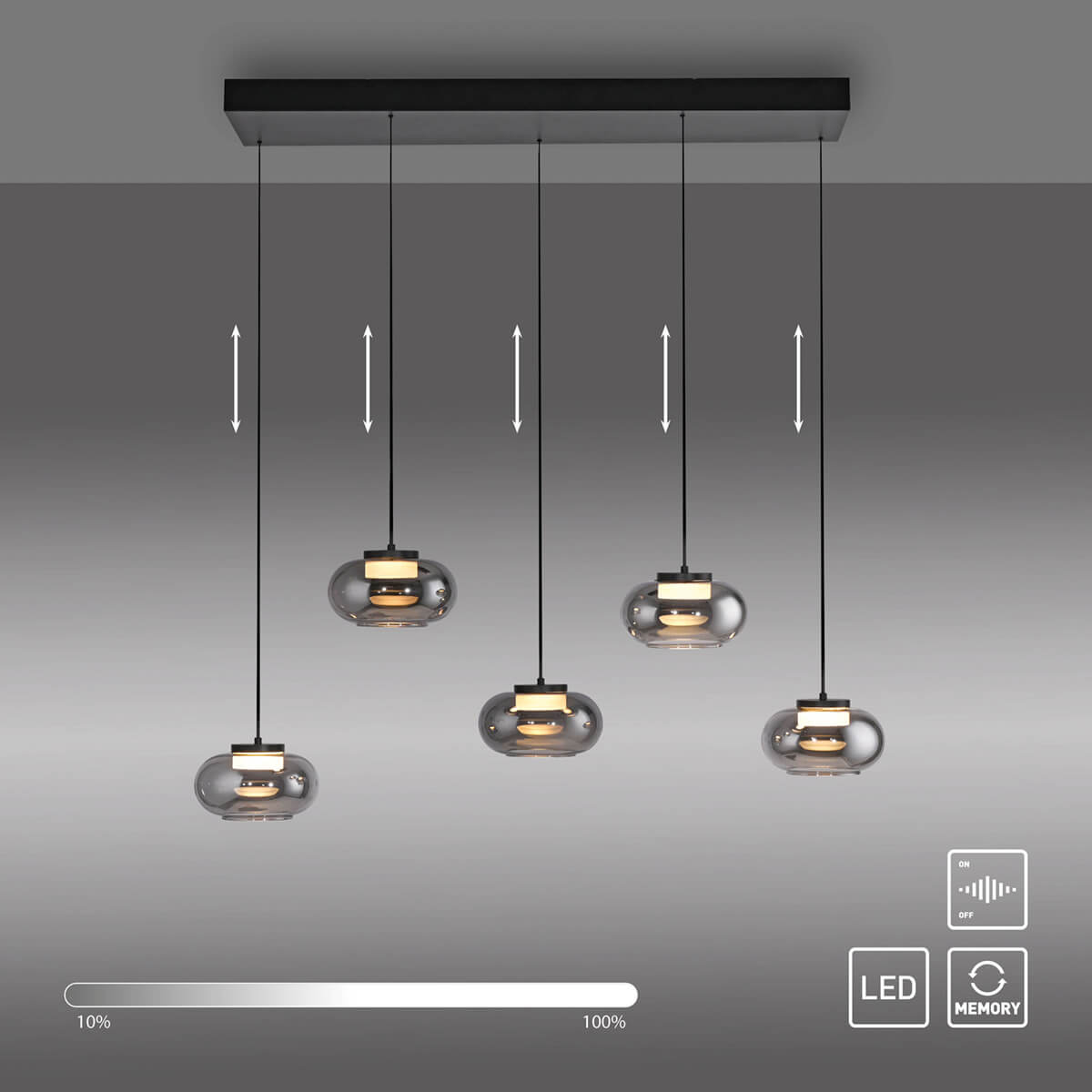 Sia LED Pendelleuchte, 5-flg.