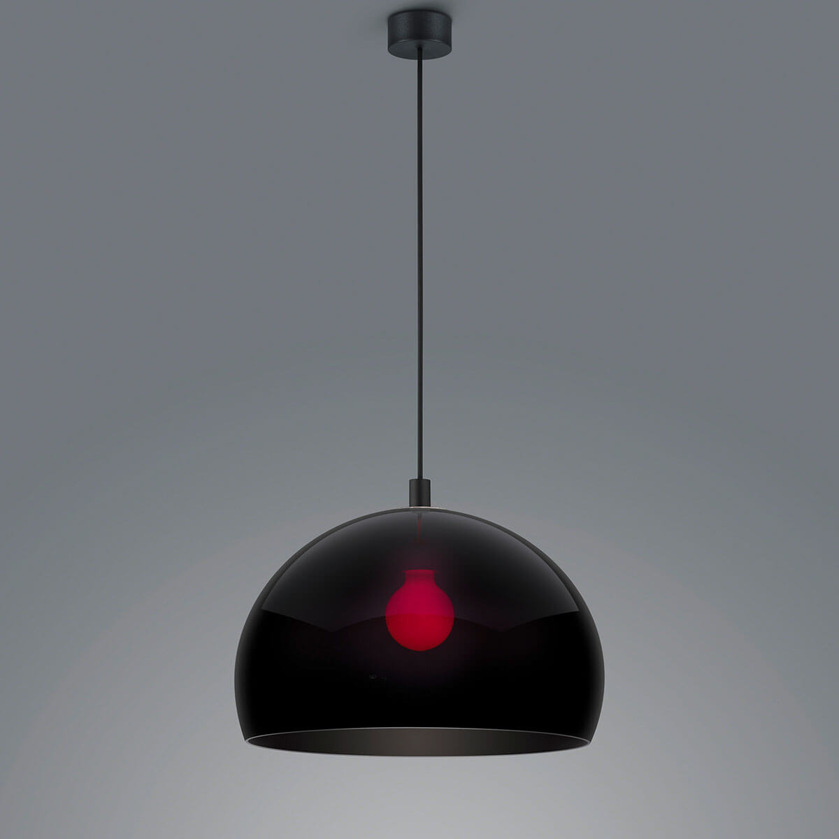 Helestra Doro Pendelleuchte, Ø: 40 cm, schwarz matt / Acrylglas schwarz