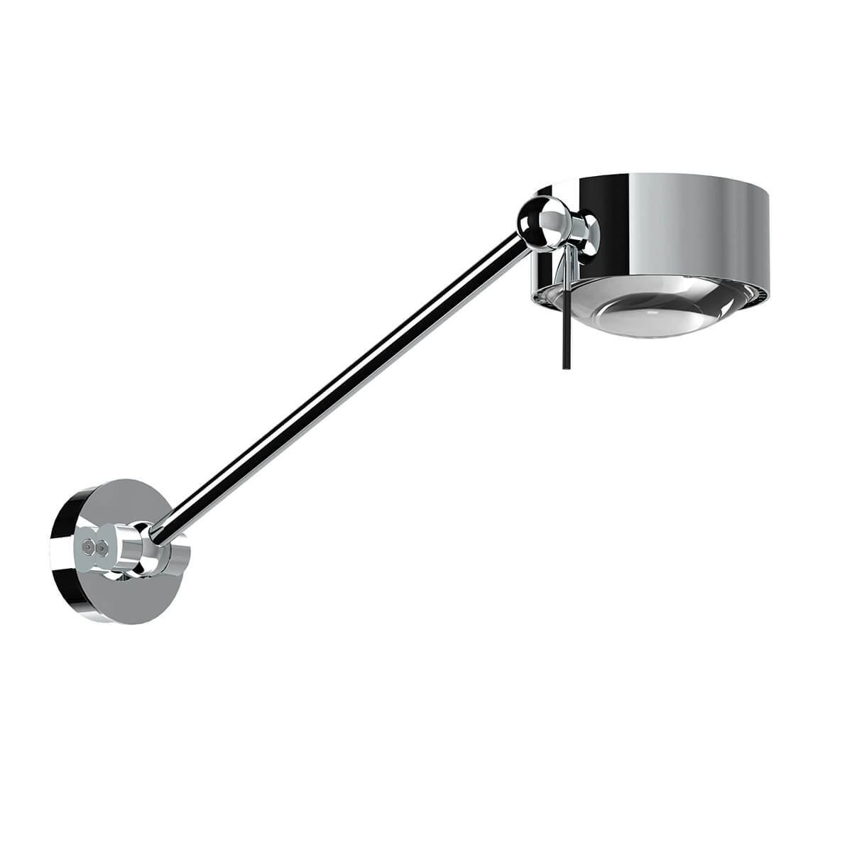 Top Light Puk Maxx Wing Single Wand- / Deckenleuchte, 30 cm, Gehäuse, Chrom, mit Einsätzen Glas satiniert / Linse klar (Einsätze nicht inbegriffen)