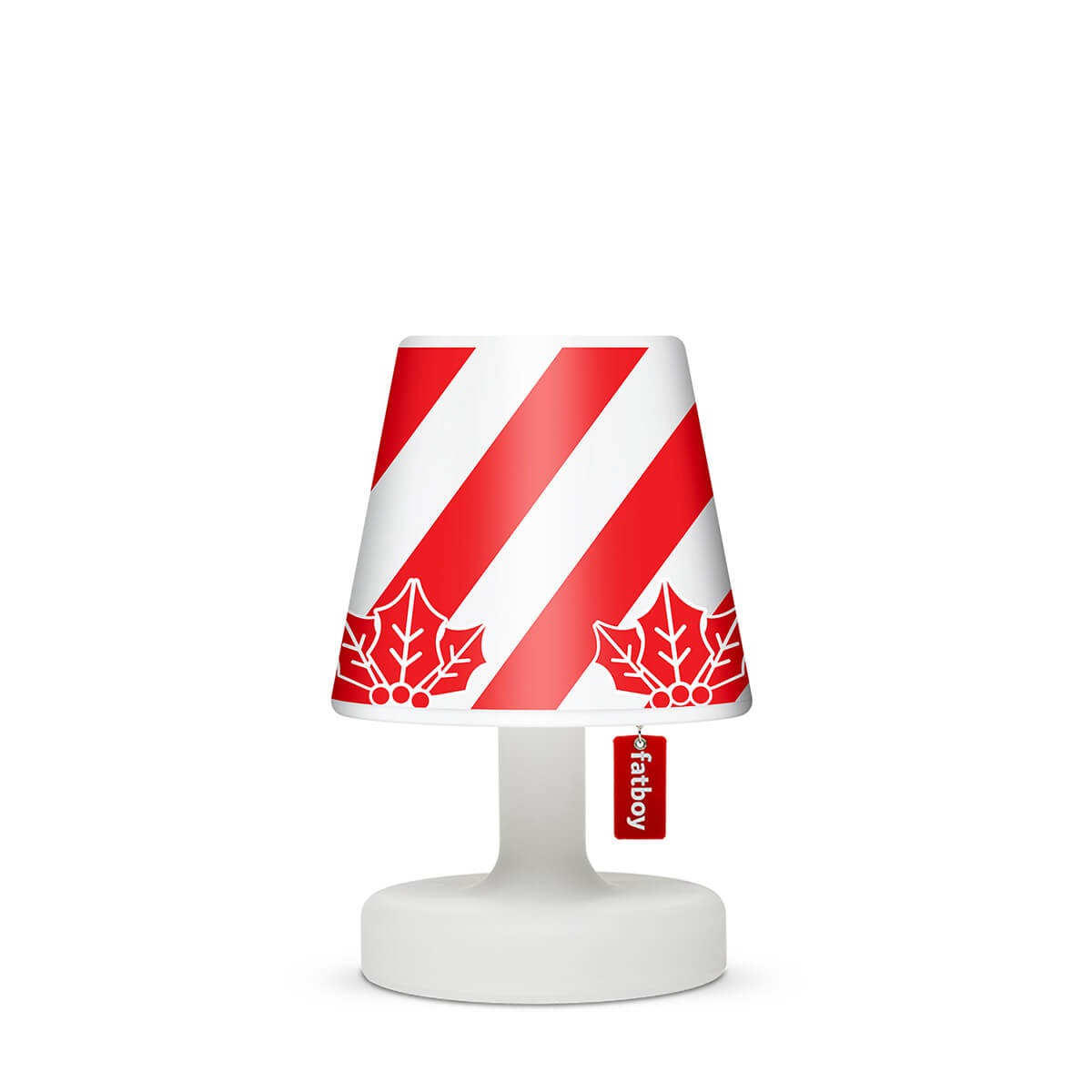 Fatboy Edison the Petit LED Akkuleuchte mit X-mas Cooper Cappie Stripemas, weiß / rot-weiß Edison the Petit LED Akkuleuchte mit X-mas Cooper Cappie Stripemas