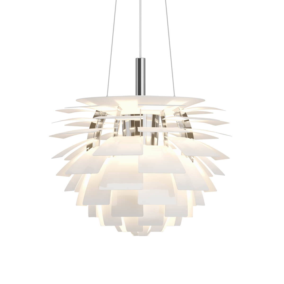 Louis Poulsen PH Artichoke 480 Pendelleuchte, Ø: 48 cm, weiß / Chrom