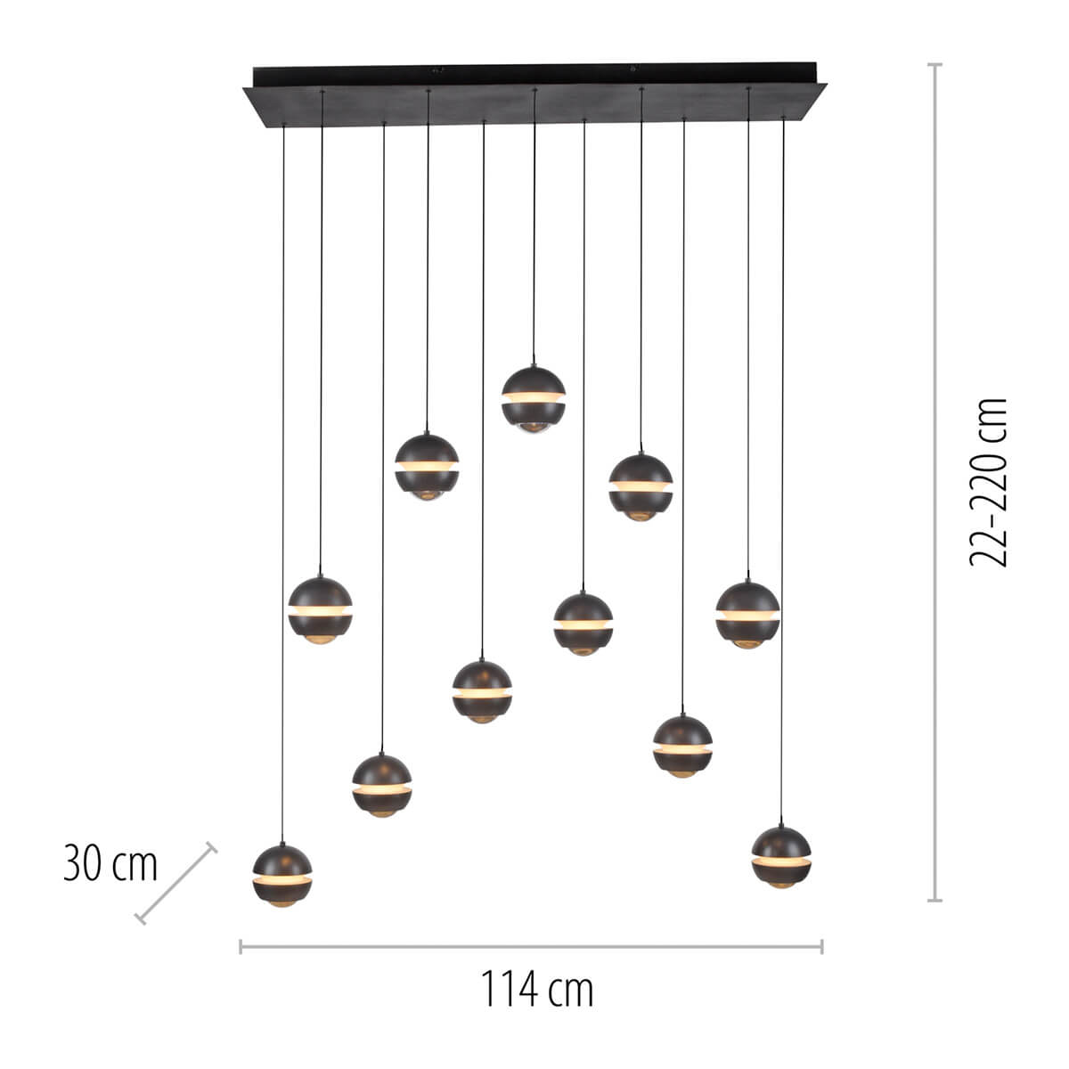 Lini LED Pendelleuchte, 11-flg.