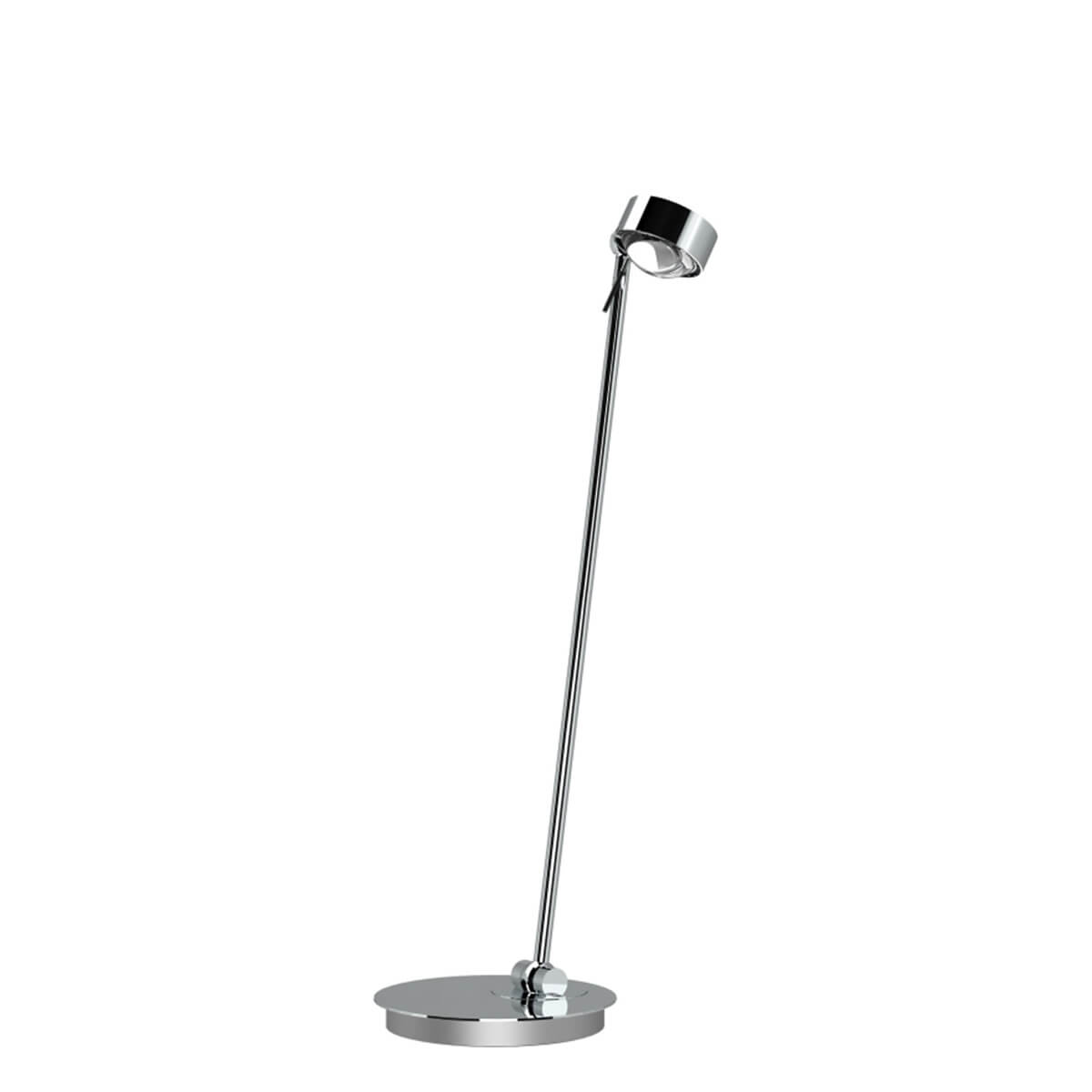 Top Light Puk Mini Table Single Tischleuchte, 60 cm, Gehäuse, Chrom, mit Linse klar / Glas satiniert (nicht inbegriffen)
