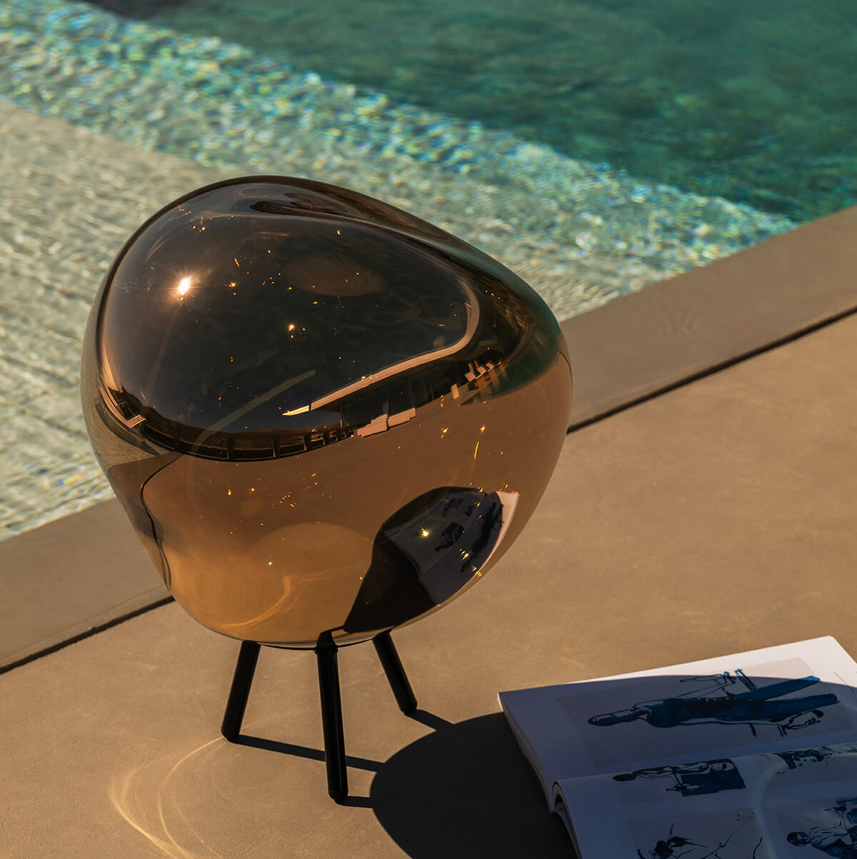 Tom Dixon Melt Large Portable LED Akkusteh- / Pendelleuchte, Gold