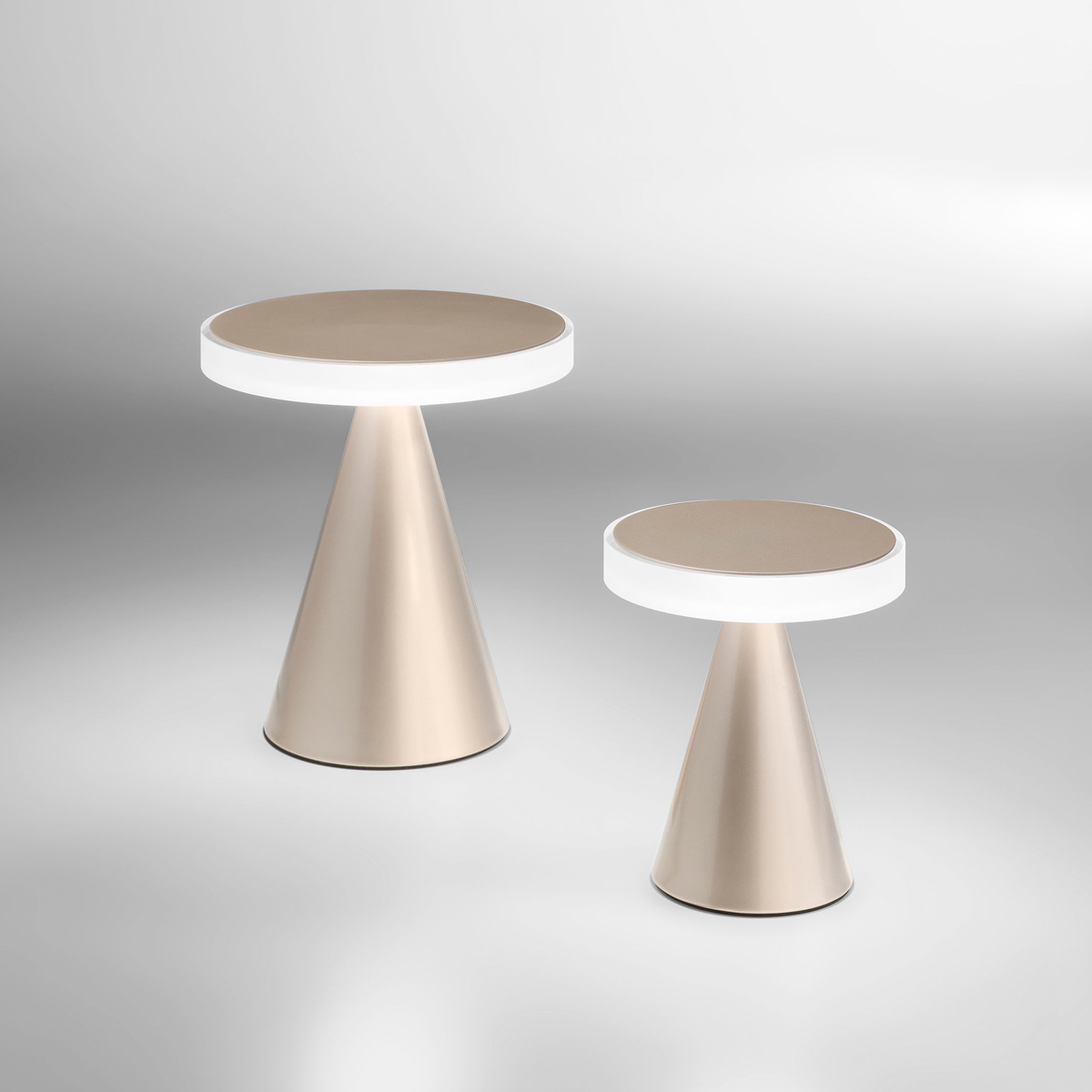 Fabas Luce Neutra 3386-34 LED Tischleuchte, Gold edelmatt, und Fabas Luce Neutra 3386-35 LED Tischleuchte, Gold edelmatt