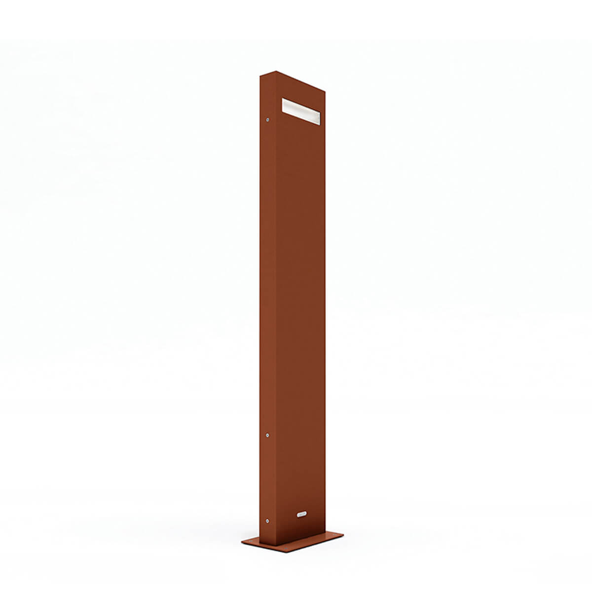 Artemide Outdoor Nuda LED Pollerleuchte, zweiseitiger Lichtaustritt, Höhe: 100 cm, rostfarben