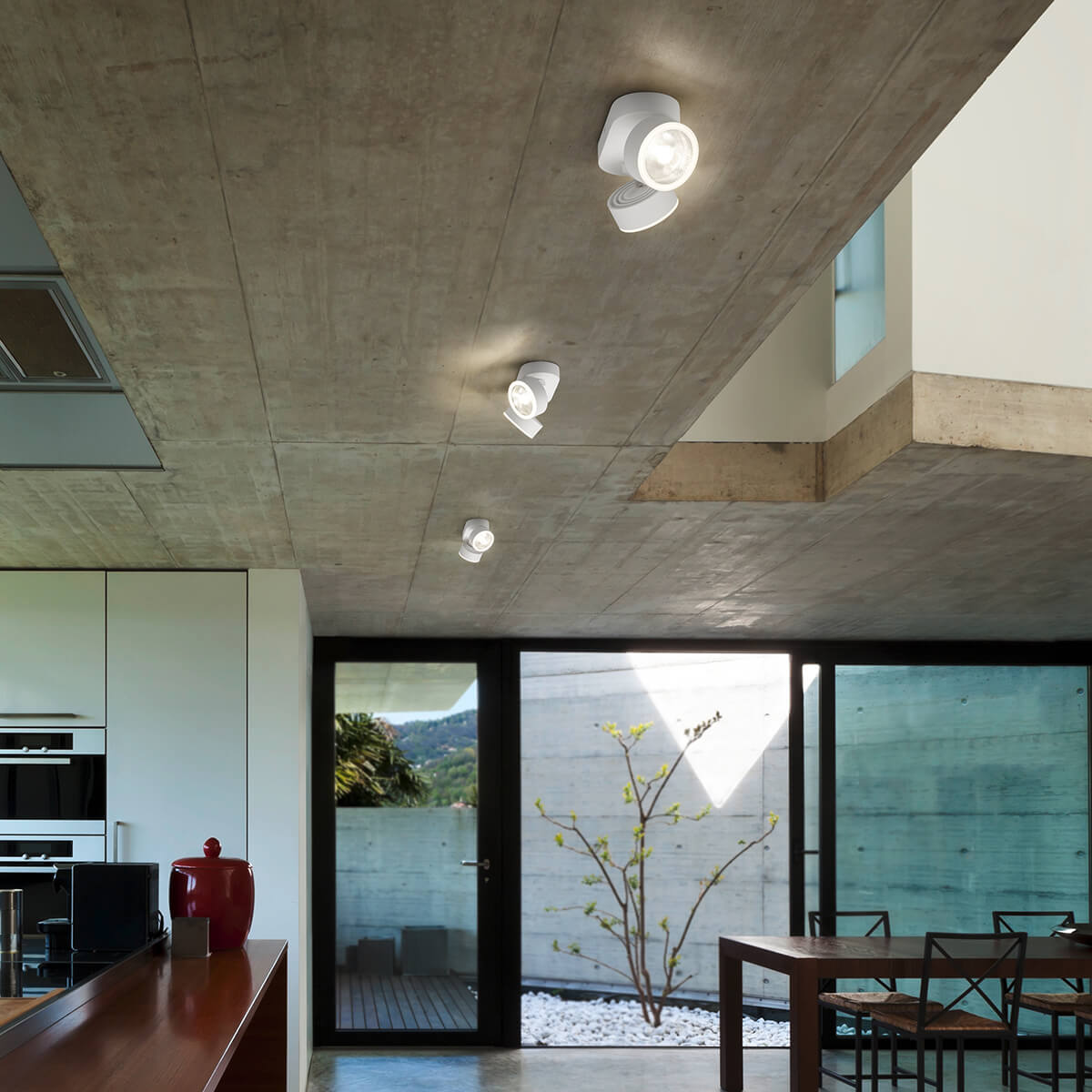 Helestra Pax LED Deckenstrahler, 2-flg., weiß matt