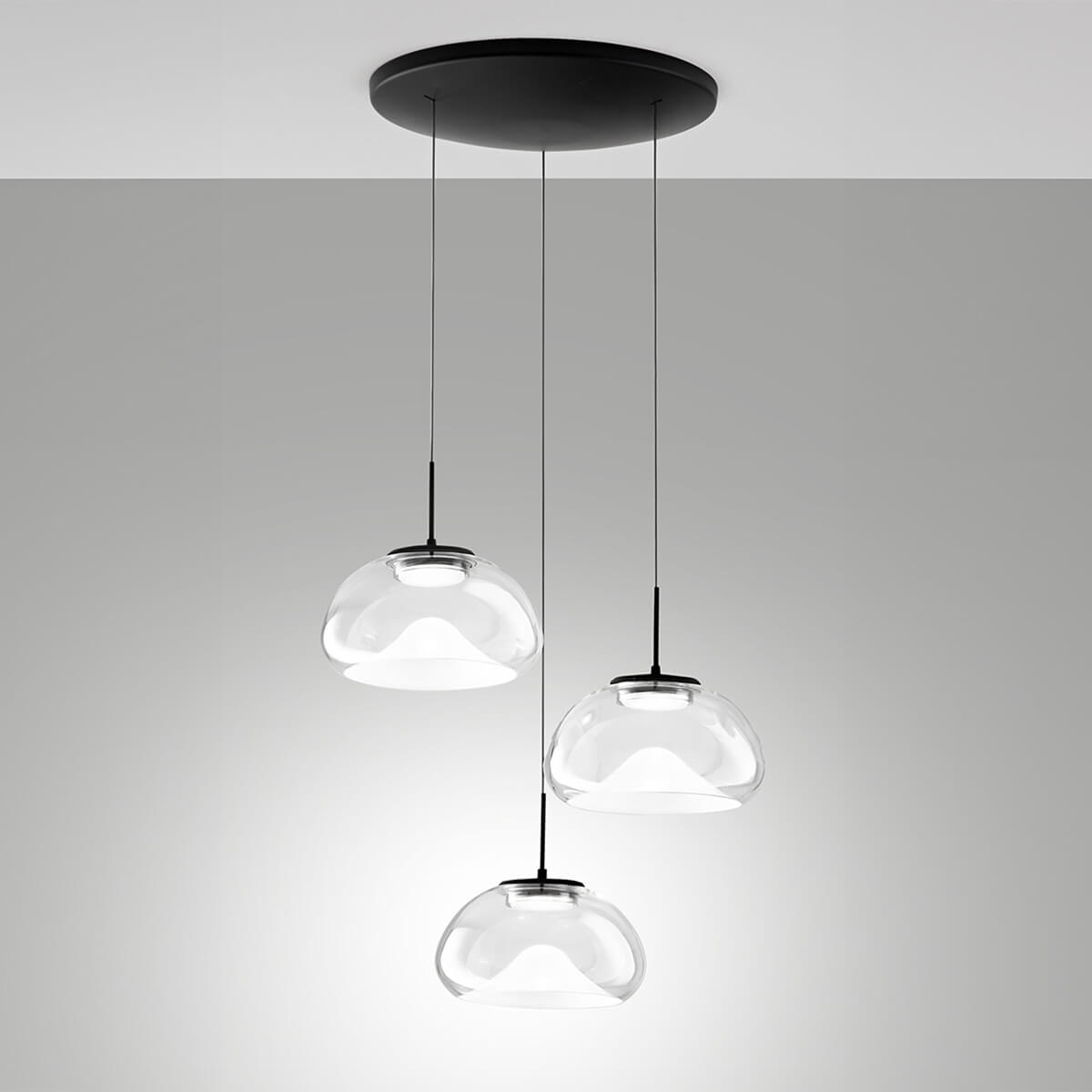 Brena LED Pendelleuchte, 3-flg., mit Rondell