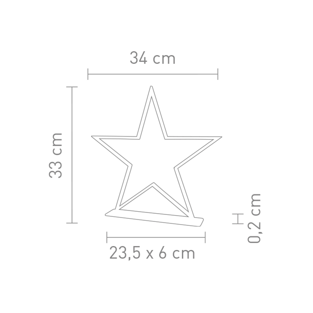 Sompex Lucy LED Tischleuchte, Höhe: 33 cm, Maßzeichnung