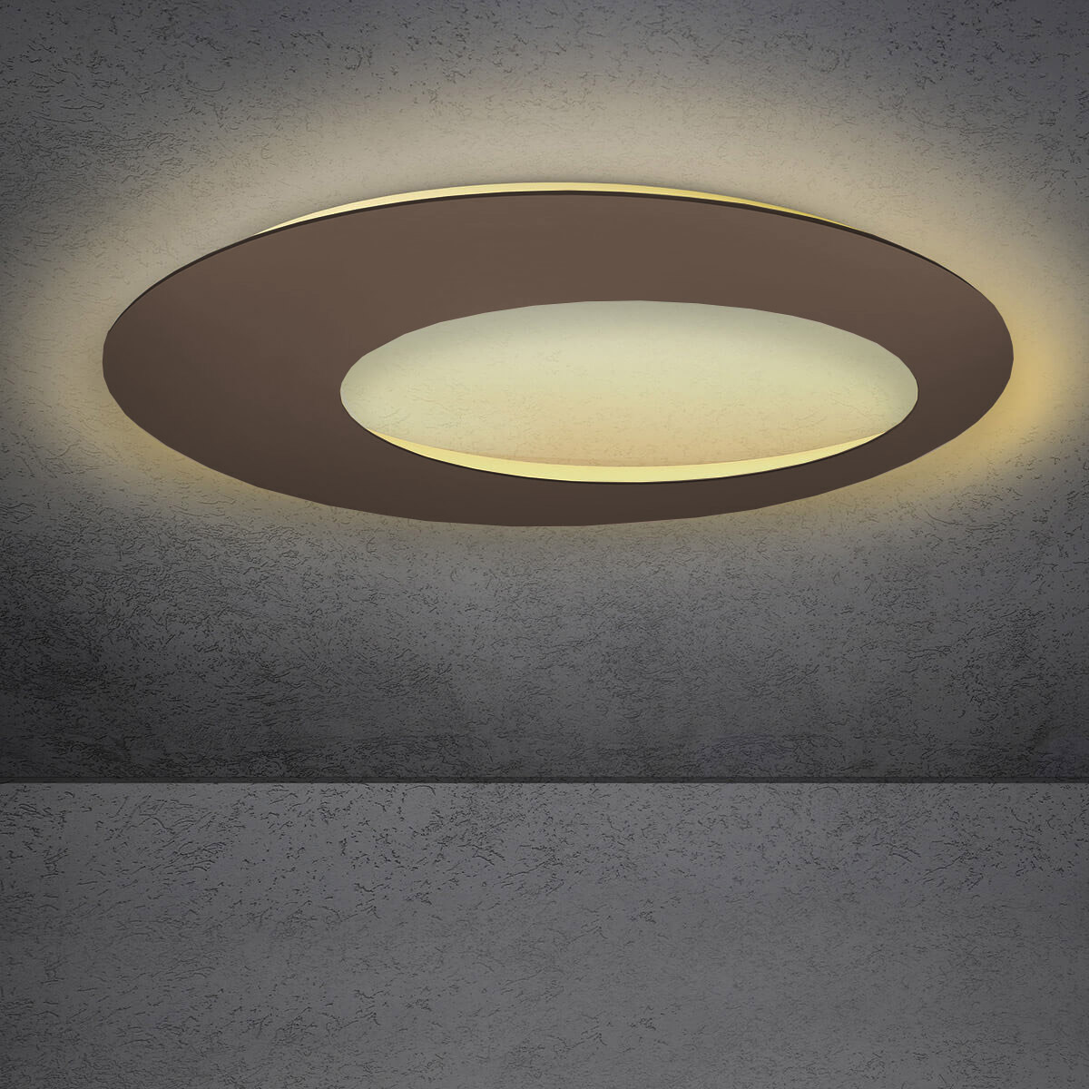 Escale Blade Open LED Wand- / Deckenleuchte, Ø: 95 cm, Bronze eloxiert