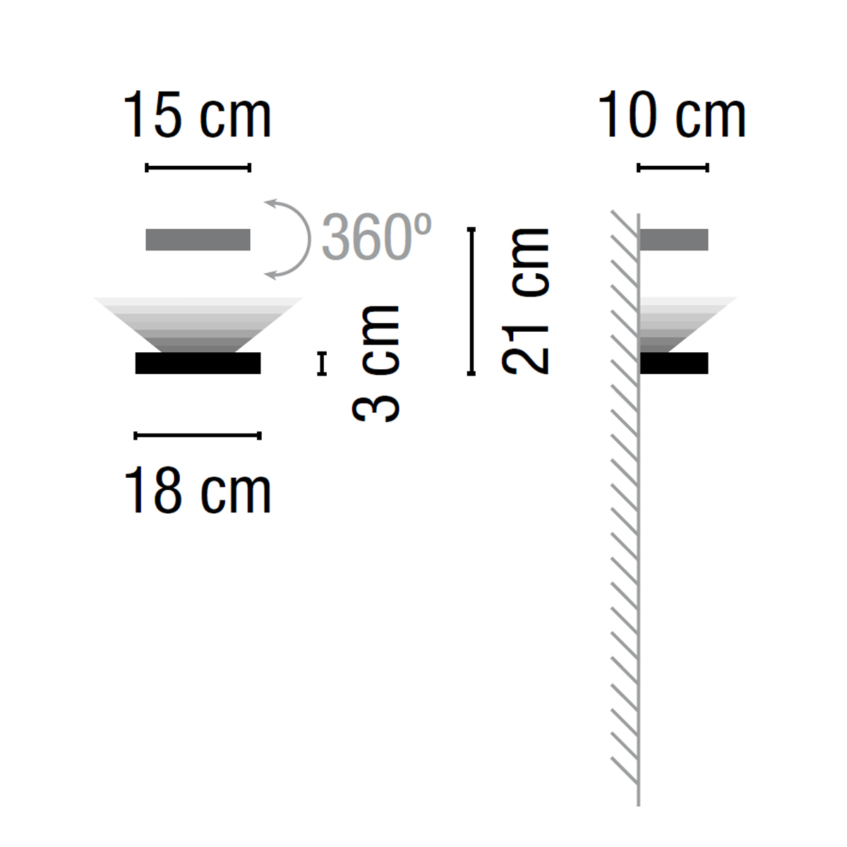 Vibia Set 7750 Wandleuchte, Maßzeichnung