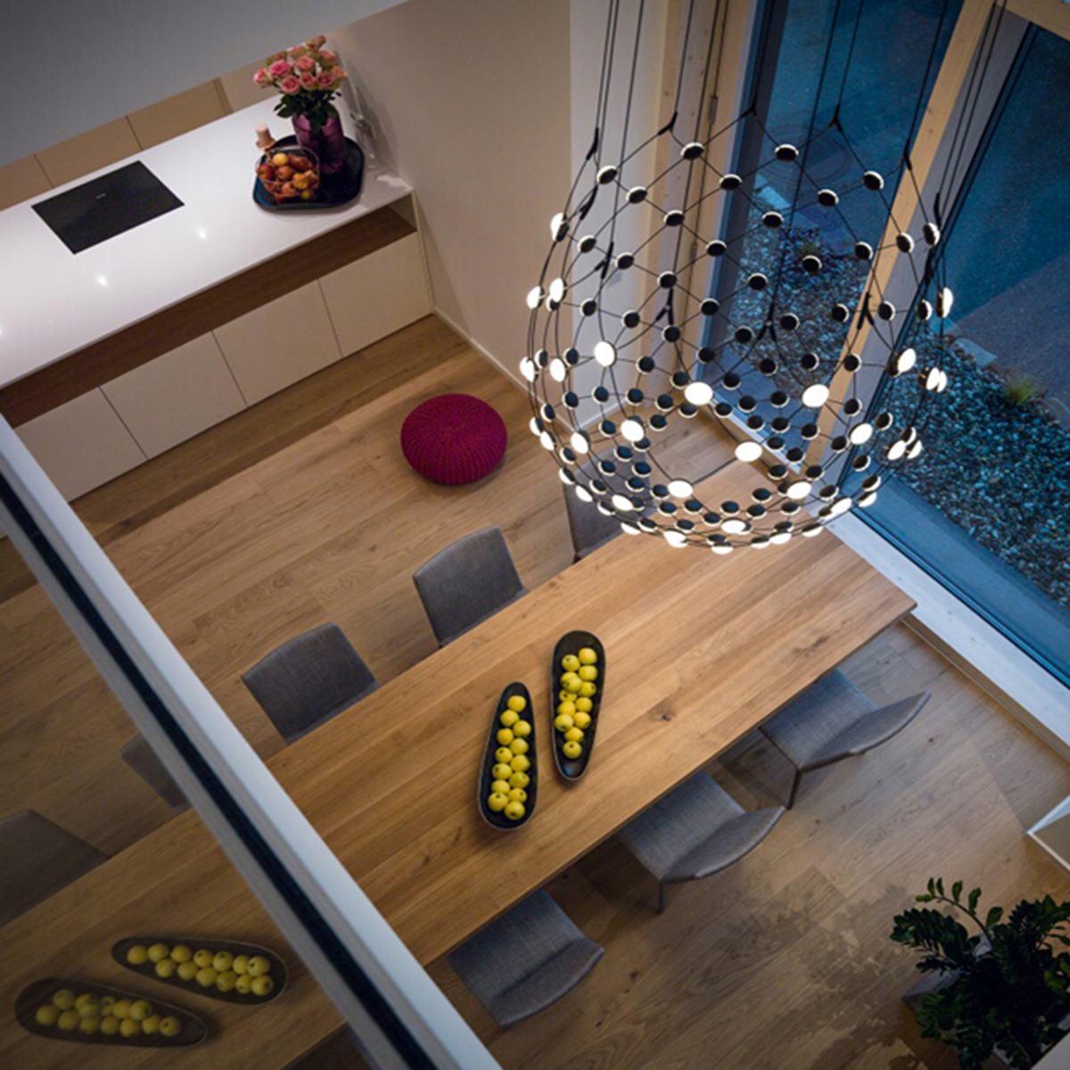 Luceplan Mesh Wireless LED Sospensione, Ø: 100 cm