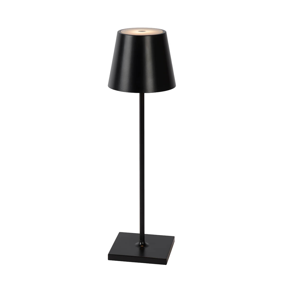Lucide Justin LED Akkuleuchte, schwarz (eingeschaltet)