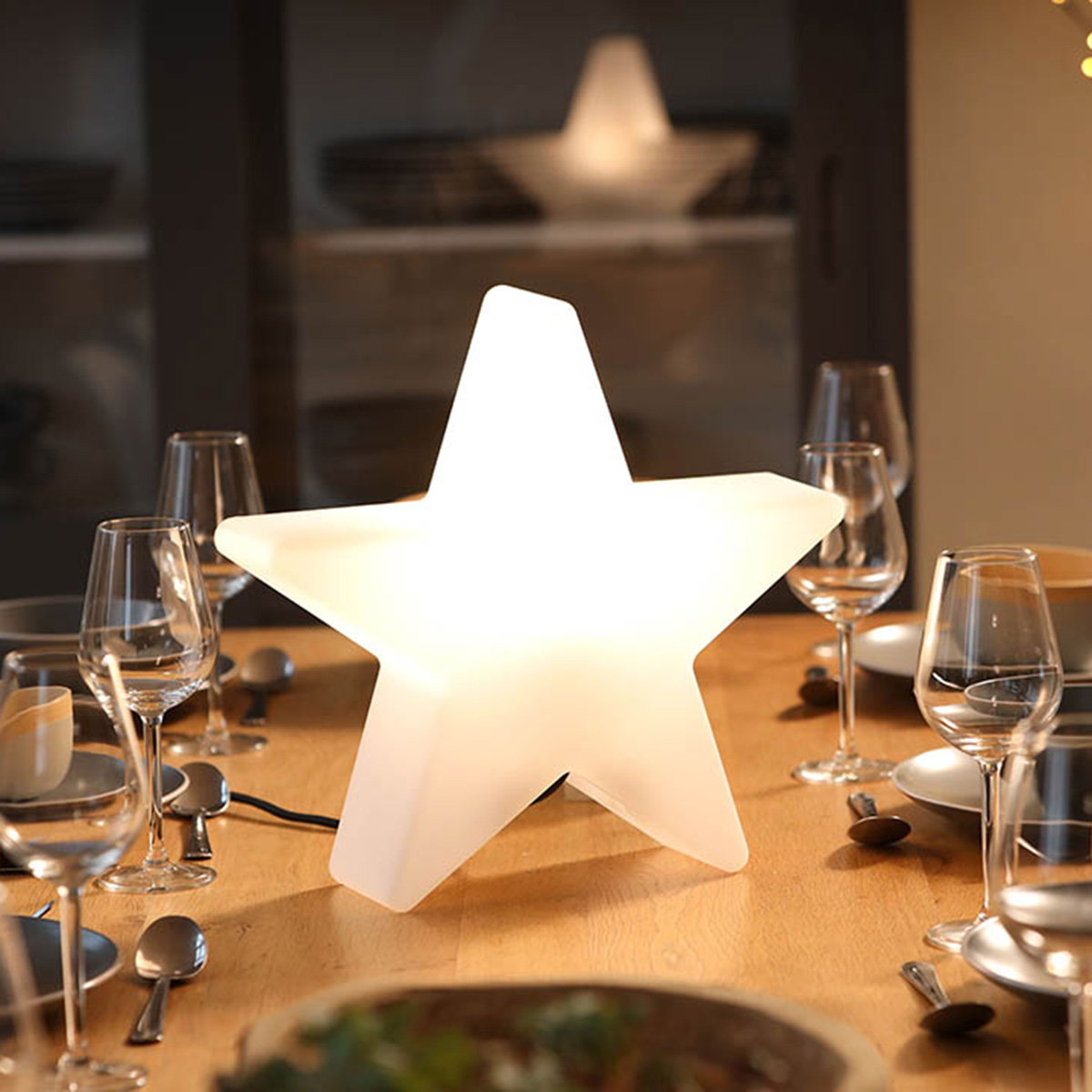 8 seasons design Shining Star RGB LED Dekoleuchte, Höhe: 37 cm, weiß