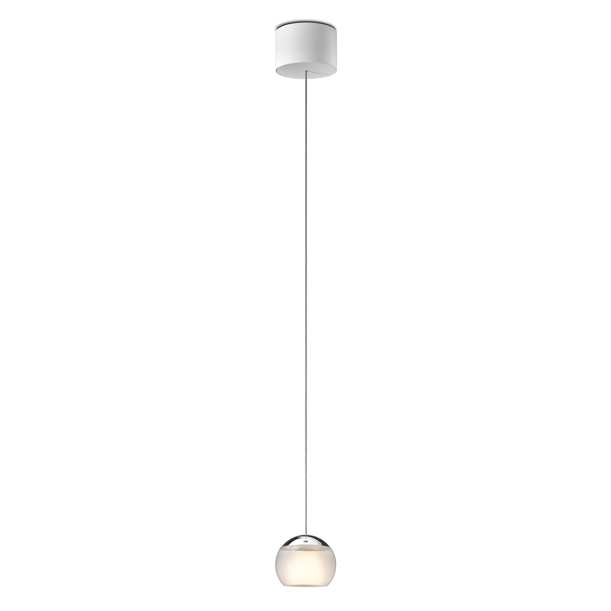 Oligo Balino LED Pendelleuchte, unsichtbare Höhenverstellung, Chrom / satiniert