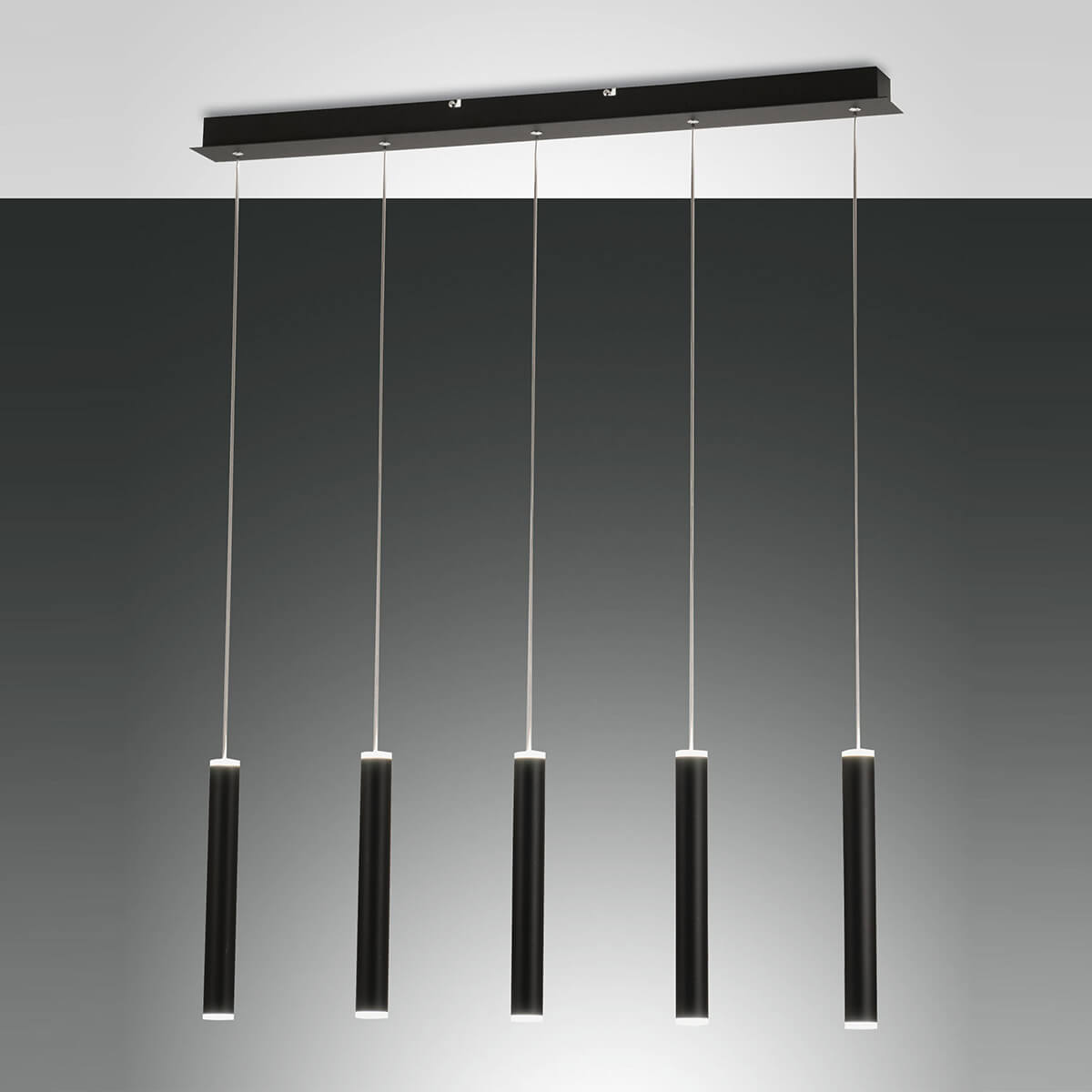 Fabas Luce Prado LED Pendelleuchte, 5-flg., schwarz