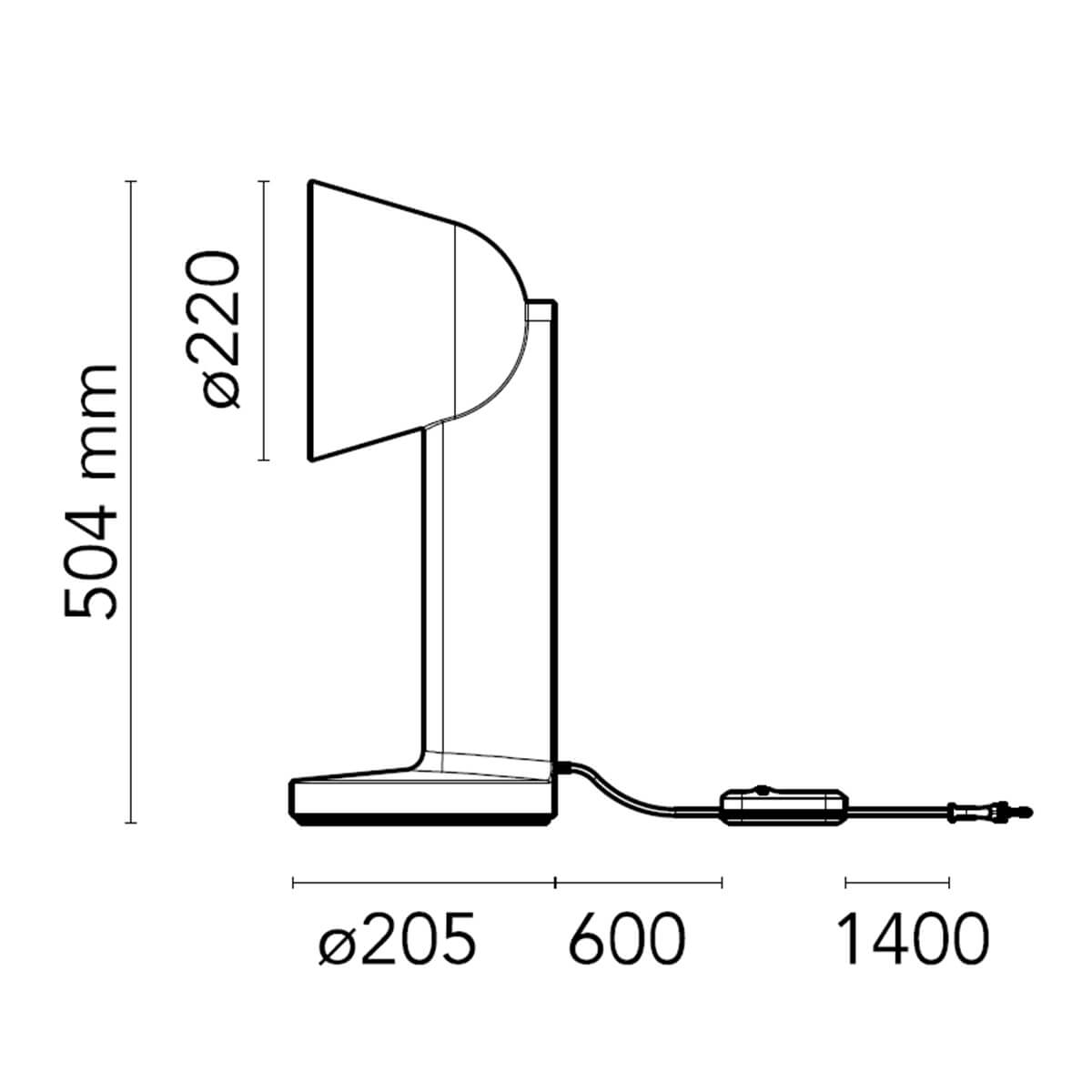 Flos Céramique Side Tischleuchte, Maßzeichnung