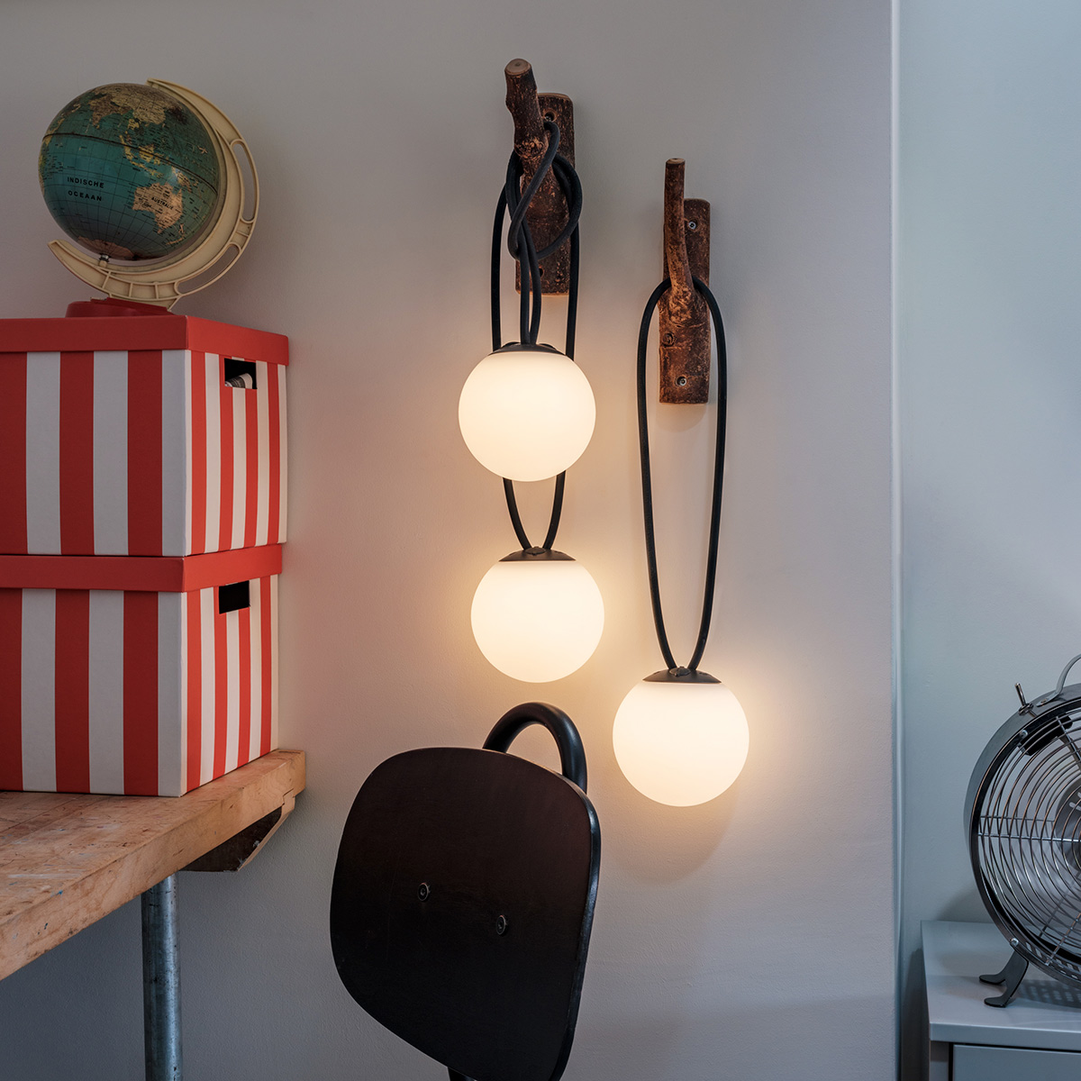 Fatboy Bolleke Mini LED Akku-Pendelleuchte, 3er-Set, anthrazit