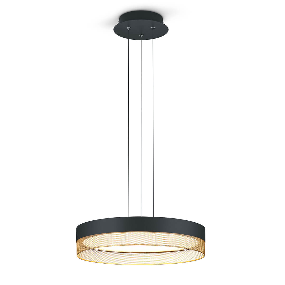HELL Mesh LED Pendelleuchte, schwarz / Gold