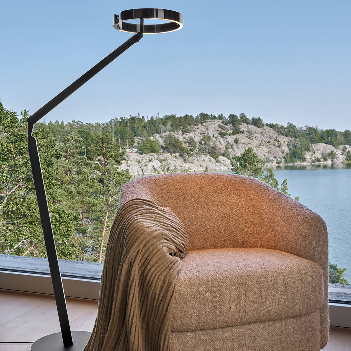 Occhio Gioia lettura "air" LED Leseleuchte, schwarz matt, Kopf: black phantom