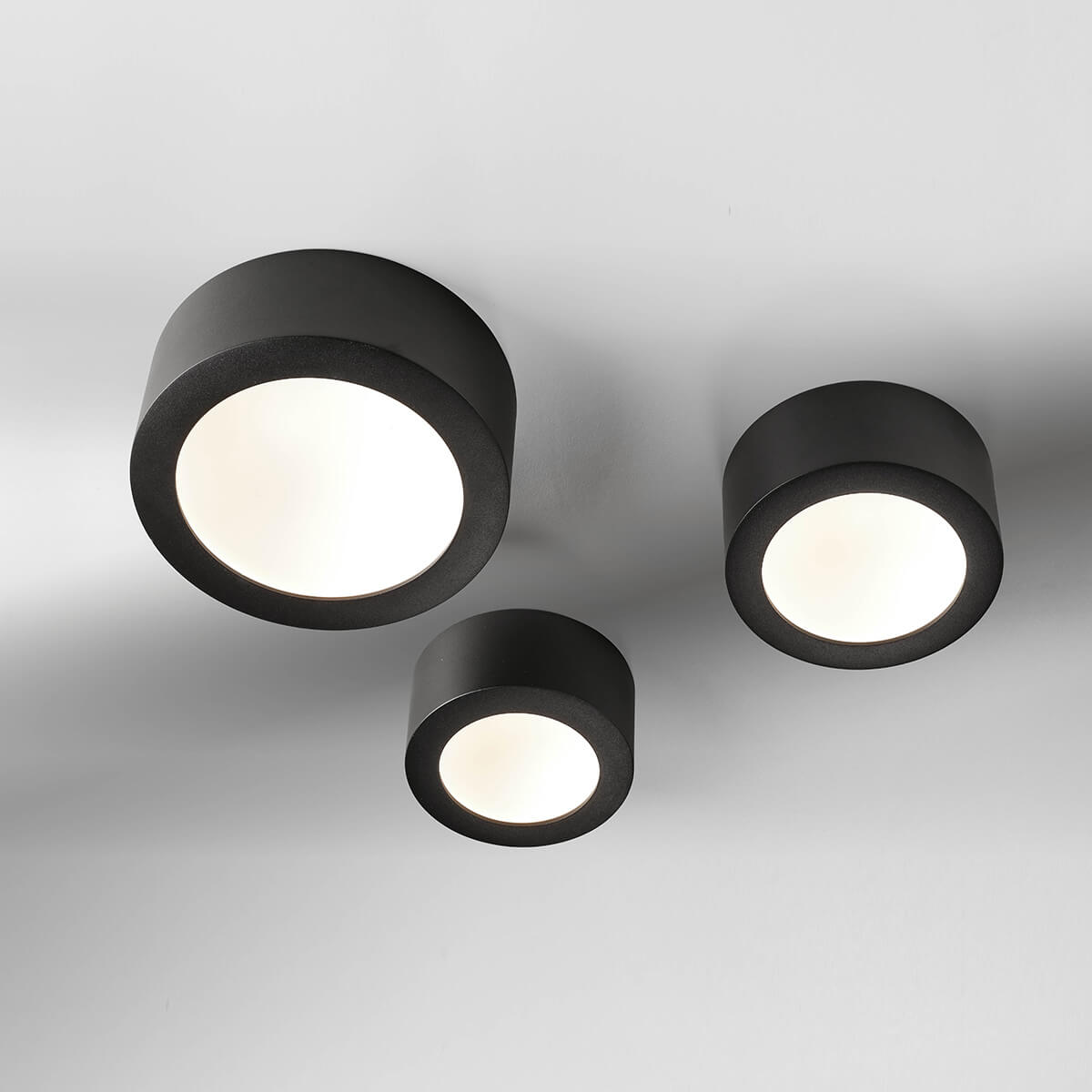 LupiaLicht Bowl LED Deckenleuchte, schwarz, alle drei Größen