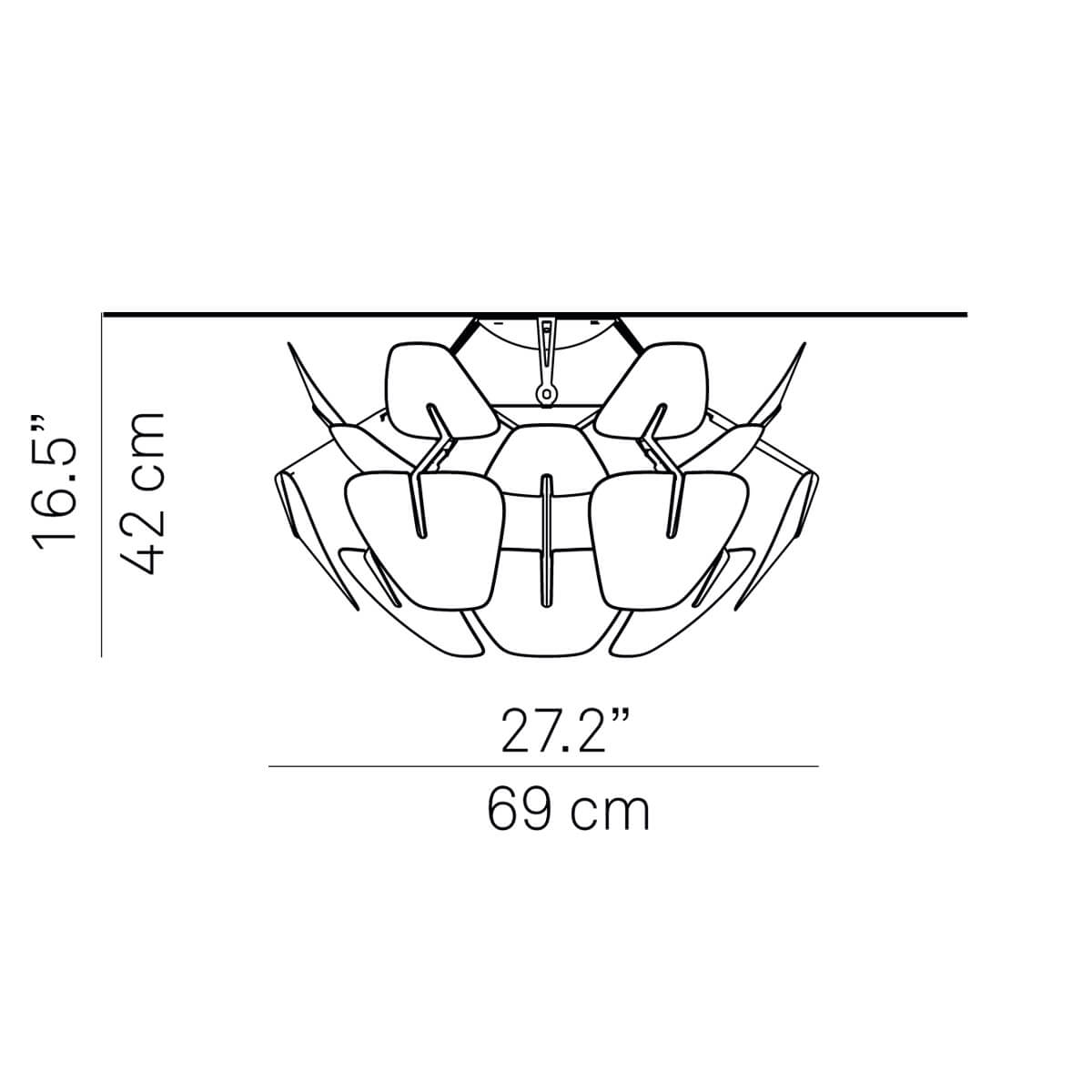 Luceplan Hope Soffitto, Ø: 69 cm, Maßzeichnung
