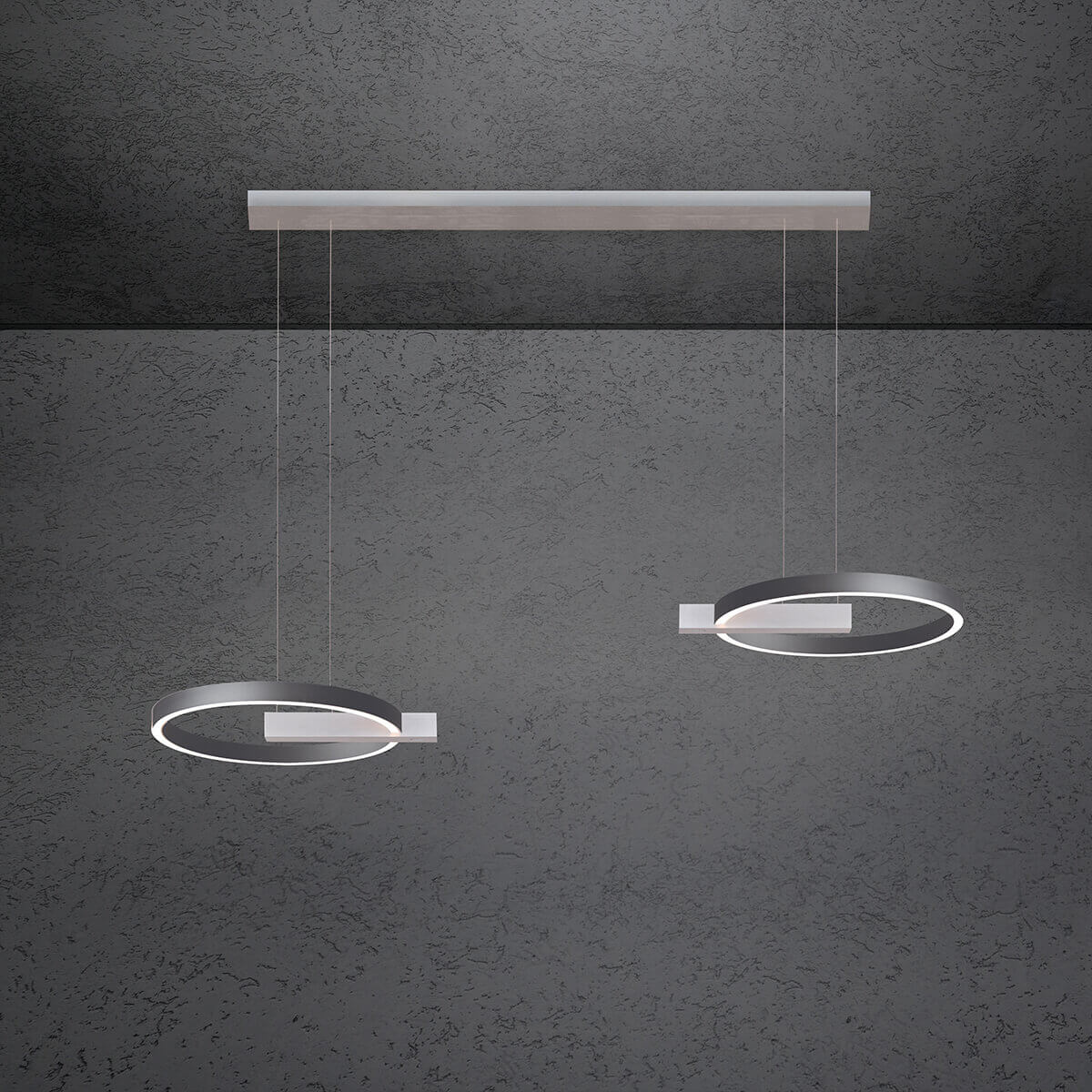 Alu geschliffen / anthrazit eloxal