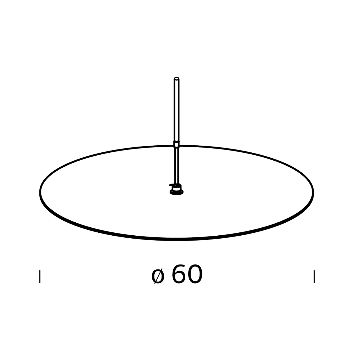 Fontana Arte Amax Verschlussscheibe mit Stiel, Ø: 60 cm, für Amax Pendelleuchte Ø 82 cm