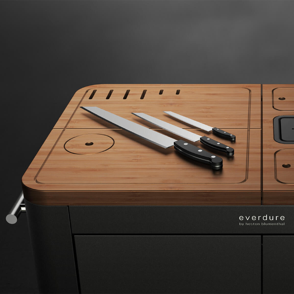 Everdure by Heston Blumenthal Mobile Outdoor Küche, schwarz, Arbeitsplatte