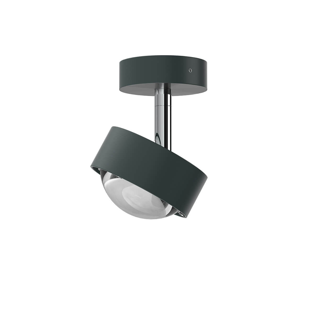 Top Light Puk Mini Turn Downlight Deckenleuchte, Gehäuse, anthrazit matt / Chrom, mit Linse klar (nicht inbegriffen)