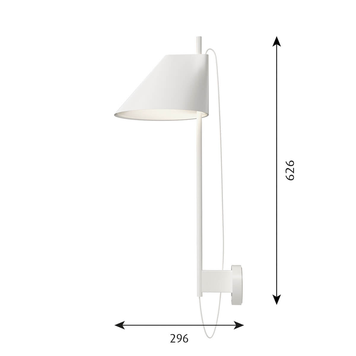 Louis Poulsen Yuh LED Wandleuchte, Maßzeichnung