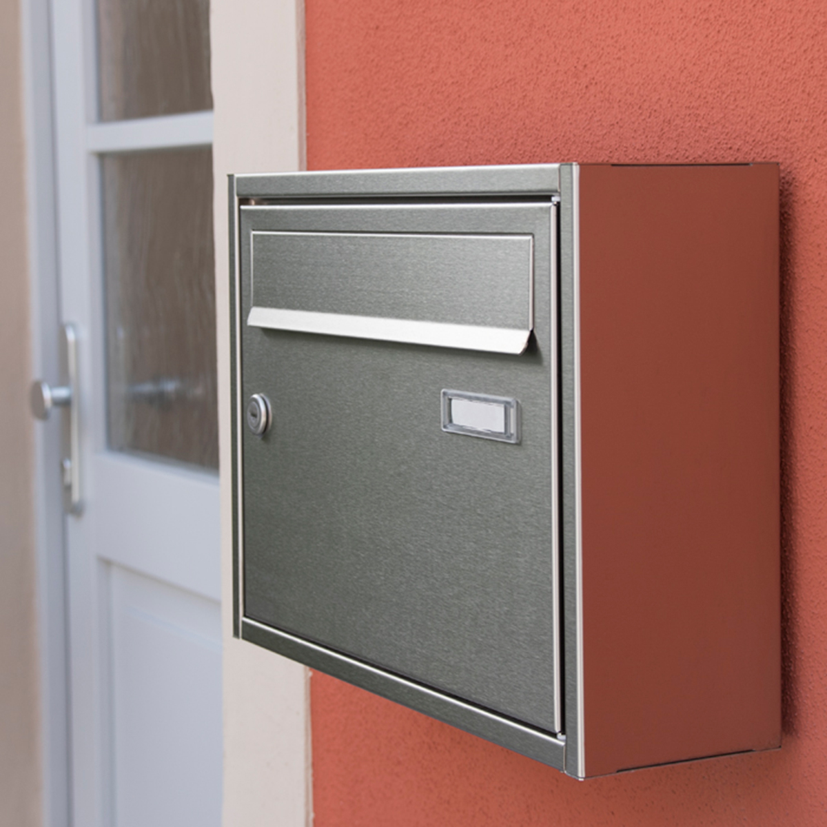 Heibi Briefkasten mit gebremster Einwurfklappe, Edelstahl geschliffen