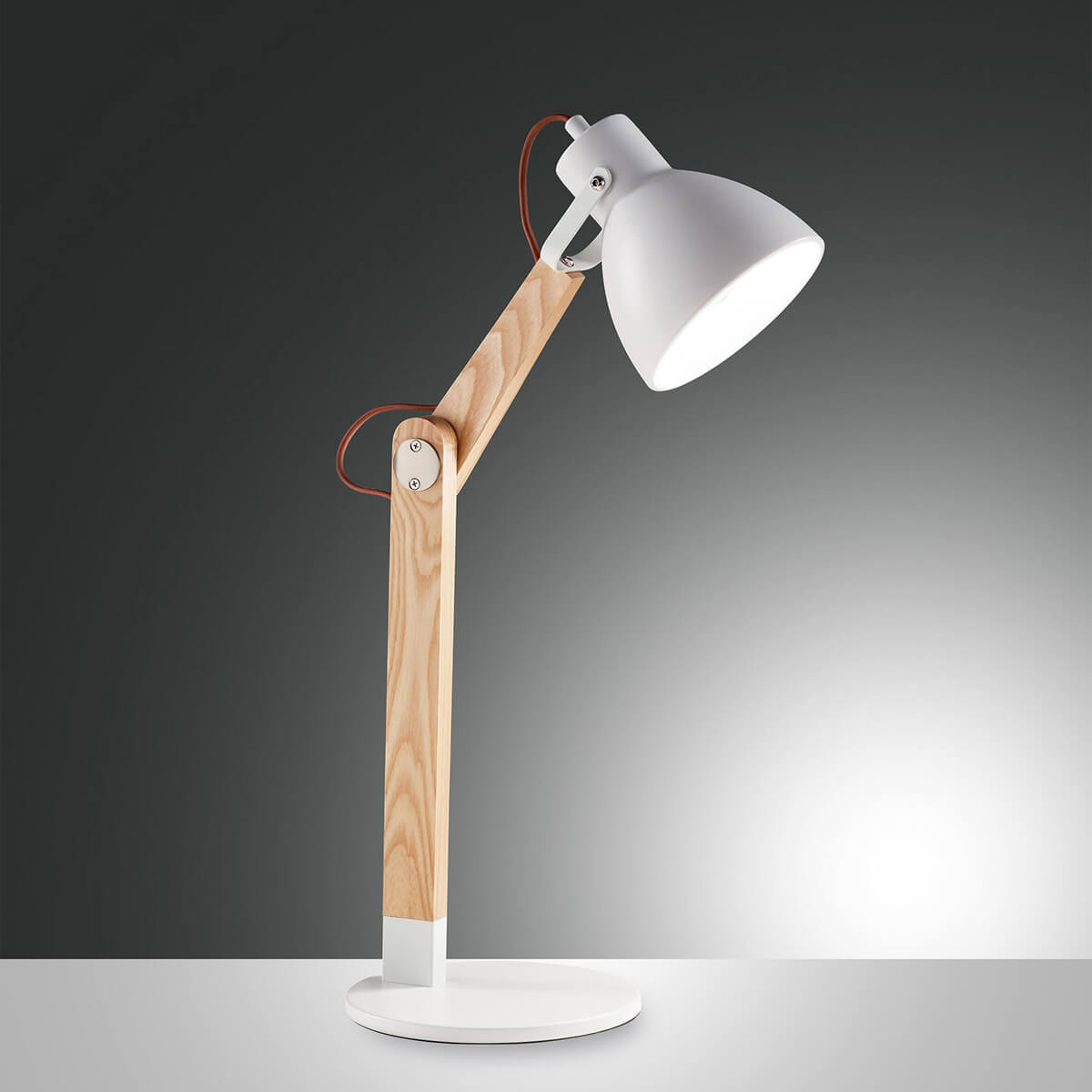 Fabas Luce Sveva Tischleuchte, weiß / Eschenholz