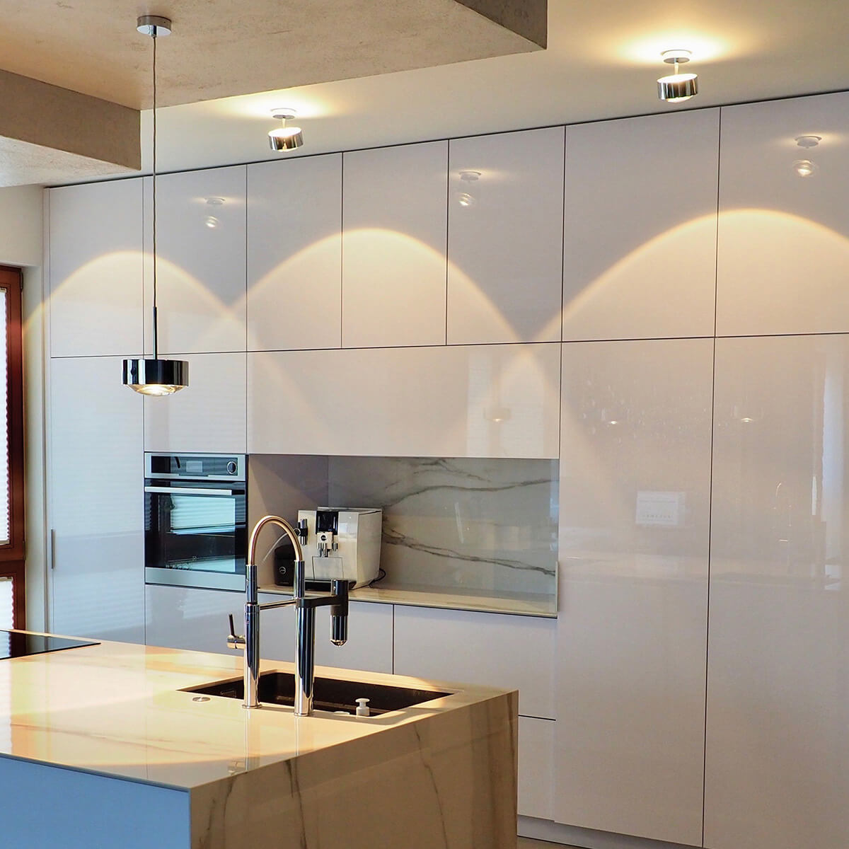 Top Light Puk Maxx Turn LED Up & Down Deckenleuchte, Gehäuse, Chrom, mit Linse klar