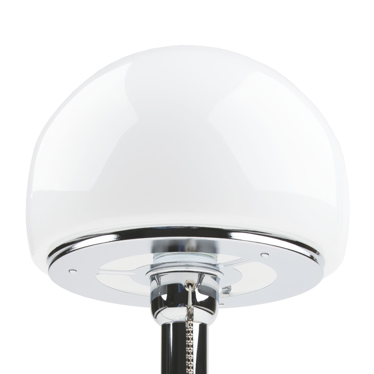 Busch Leuchten GmbH 604 Glas Tischleuchte, Chrom, Fuß: Glas klar, Zugschalterkette