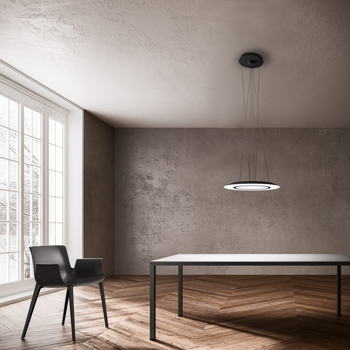 Icone Lady B LED Pendelleuchte, Ø: 58,5 cm, 3000 K, schwarz
