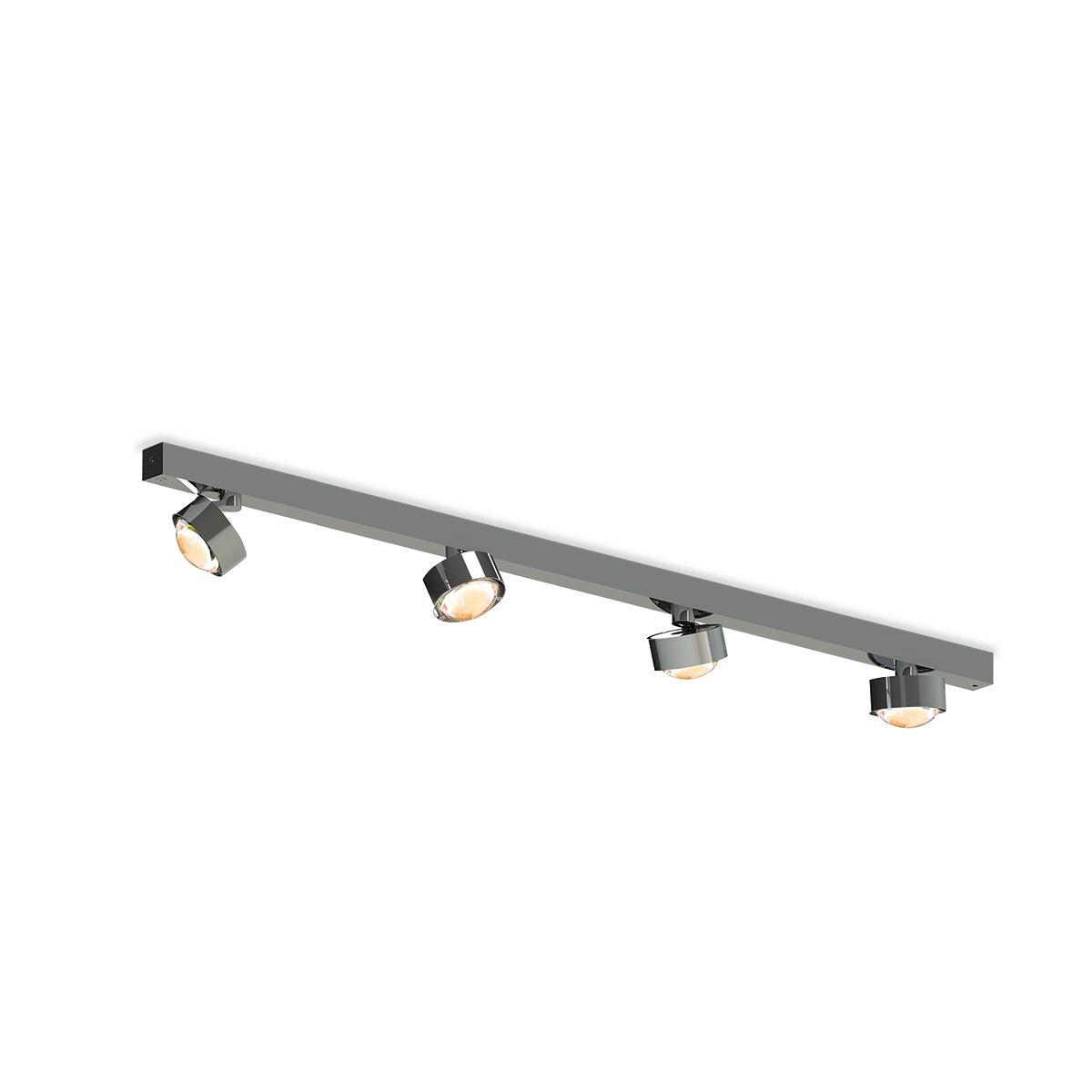 Top Light Puk Choice Move Deckenleuchte, 105 cm, Chrom, mit Linsen klar