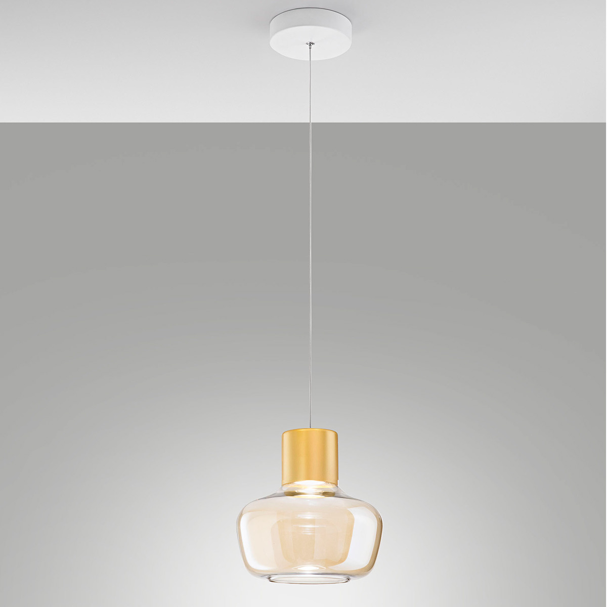 Fabas Luce Kino LED Pendelleuchte, cognac