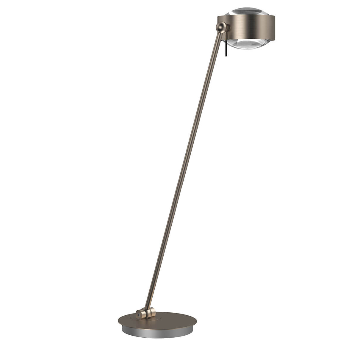 Top Light Puk Maxx Table Tischleuchte, 80 cm, Gehäuse, Nickel matt, mit Linse klar / Linse klar (nicht inbegriffen)