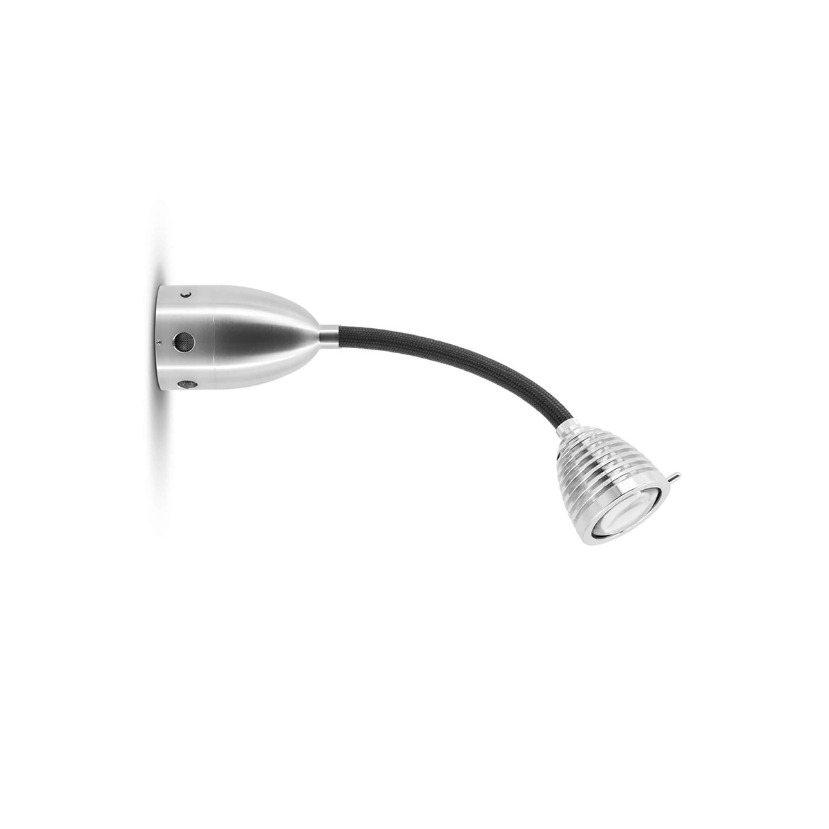 Less'n'more Athene LED Wand- / Deckenstrahler, Flexwelle: kurz, Flexwelle: Textil anthrazit