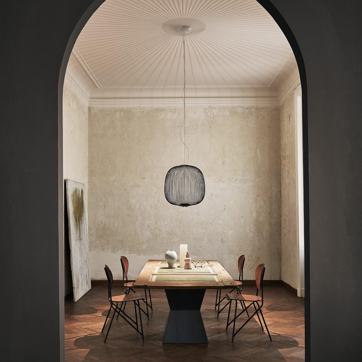 Foscarini Spokes 2 LED Sospensione, dimmbar, grafite (grafit)