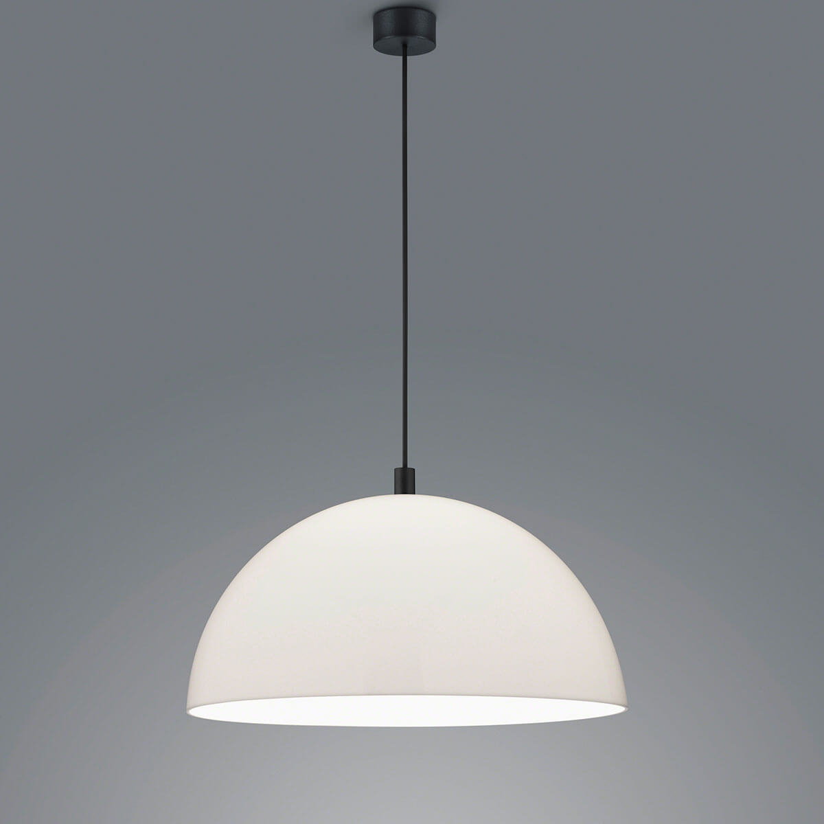 Helestra Doro Pendelleuchte, Ø: 50 cm, schwarz matt / Acrylglas weiß