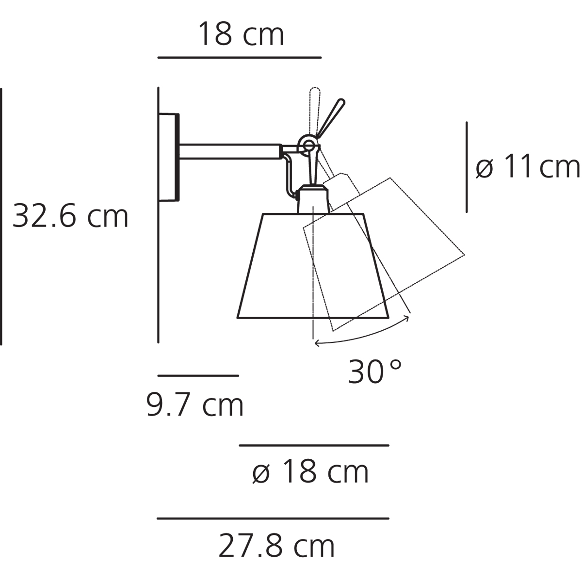 Artemide Tolomeo Diffusore 18 Parete