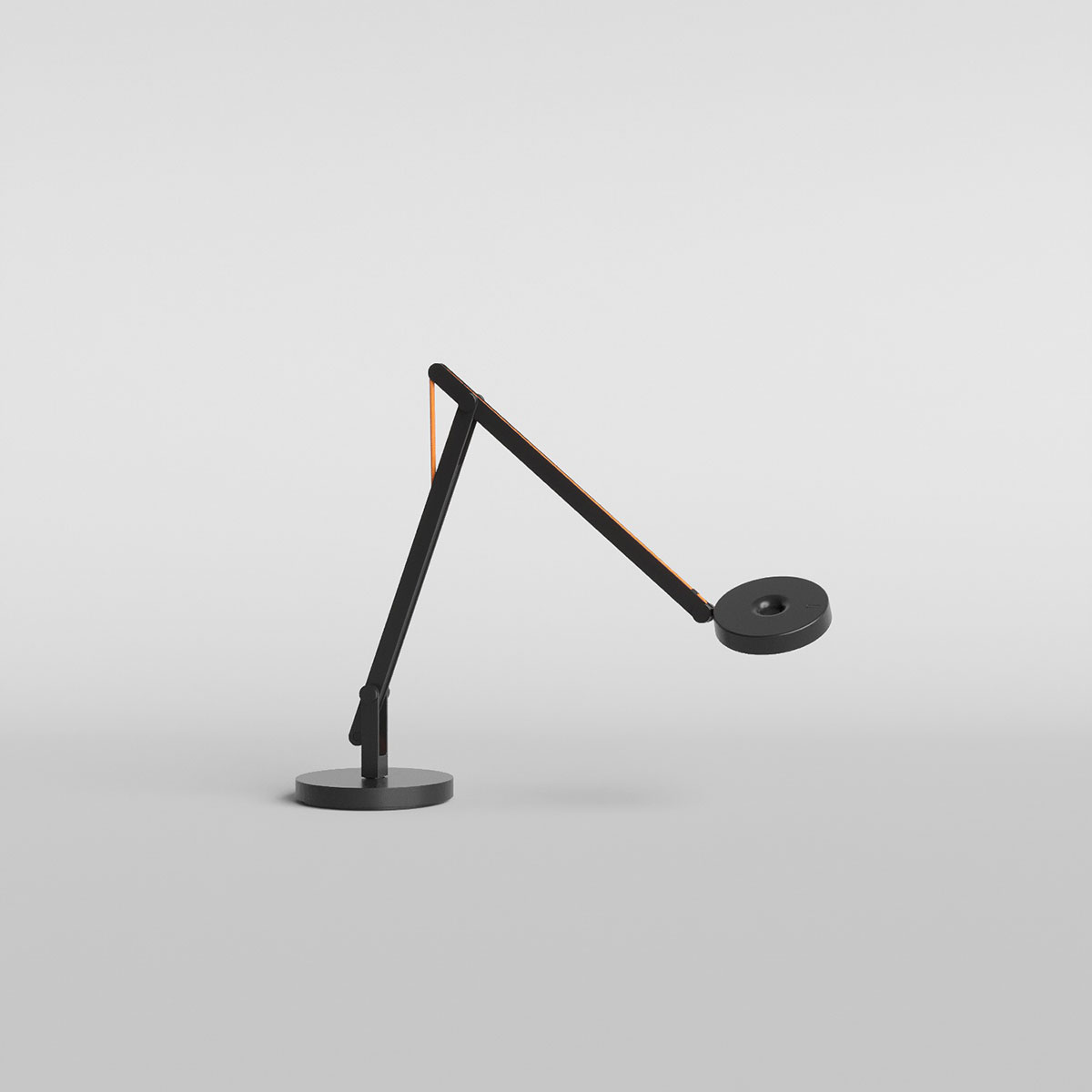 Rotaliana String T1 Mini LED Tischleuchte, schwarz matt, Textilkabel: orange